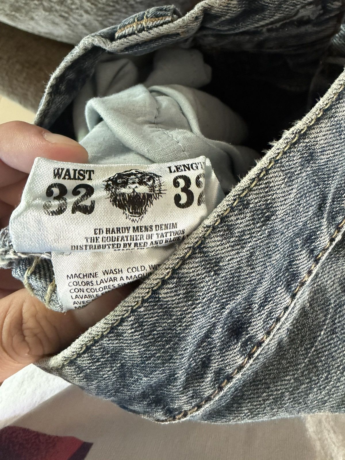 Ed Hardy Ed Hardy by Christian Audigier Baggy Denim Jeans Size US 32 / EU 48 - 4 Thumbnail