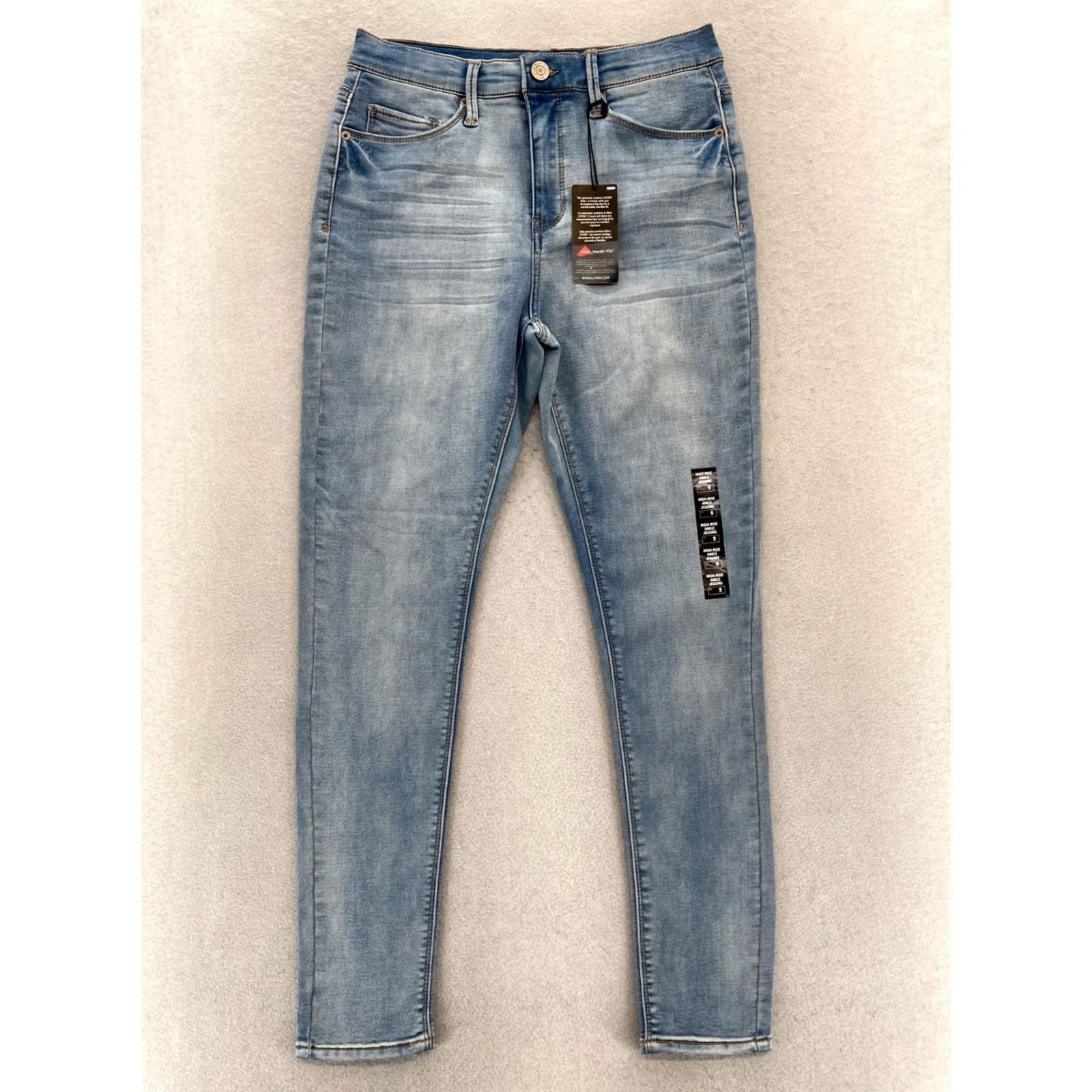 Vintage Mudd Jeans Women's Juniors 9 Blue Stretch Denim High Rise Skinny Ankle Jeggings Y2K City College Preppy Size 30" / US 8 / IT 44 - 2 Thumbnail