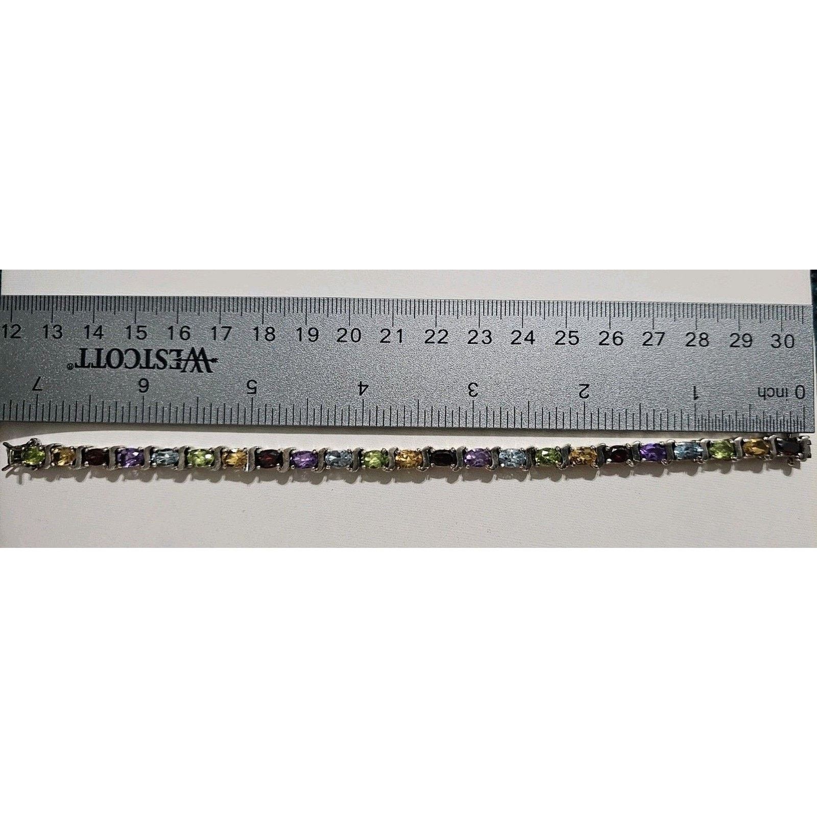 Other Multicolor Rainbow Crystal Sterling Silver Bracelet 925 Size ONE SIZE - 4 Thumbnail