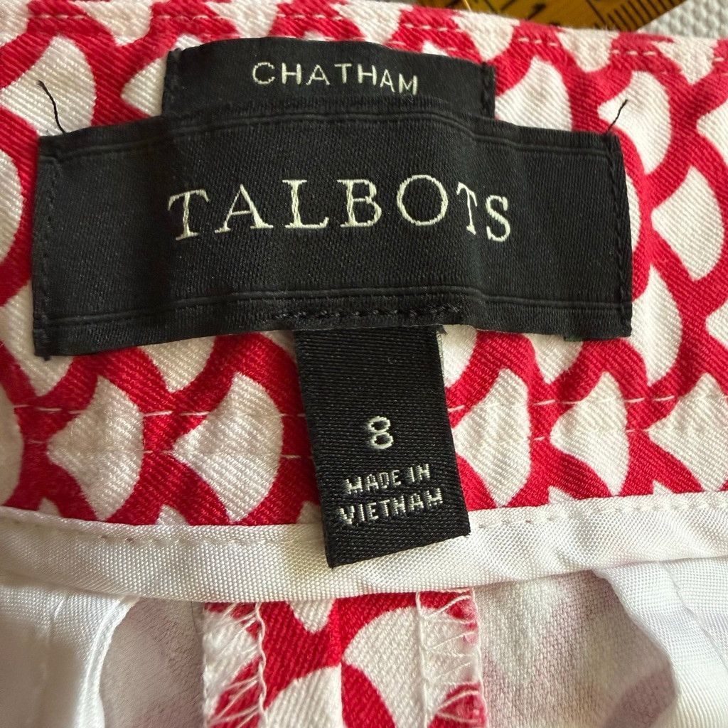 Talbots Talbots seashells pants read white pattern tapered 8 Size 30" / US 8 / IT 44 - 7 Thumbnail