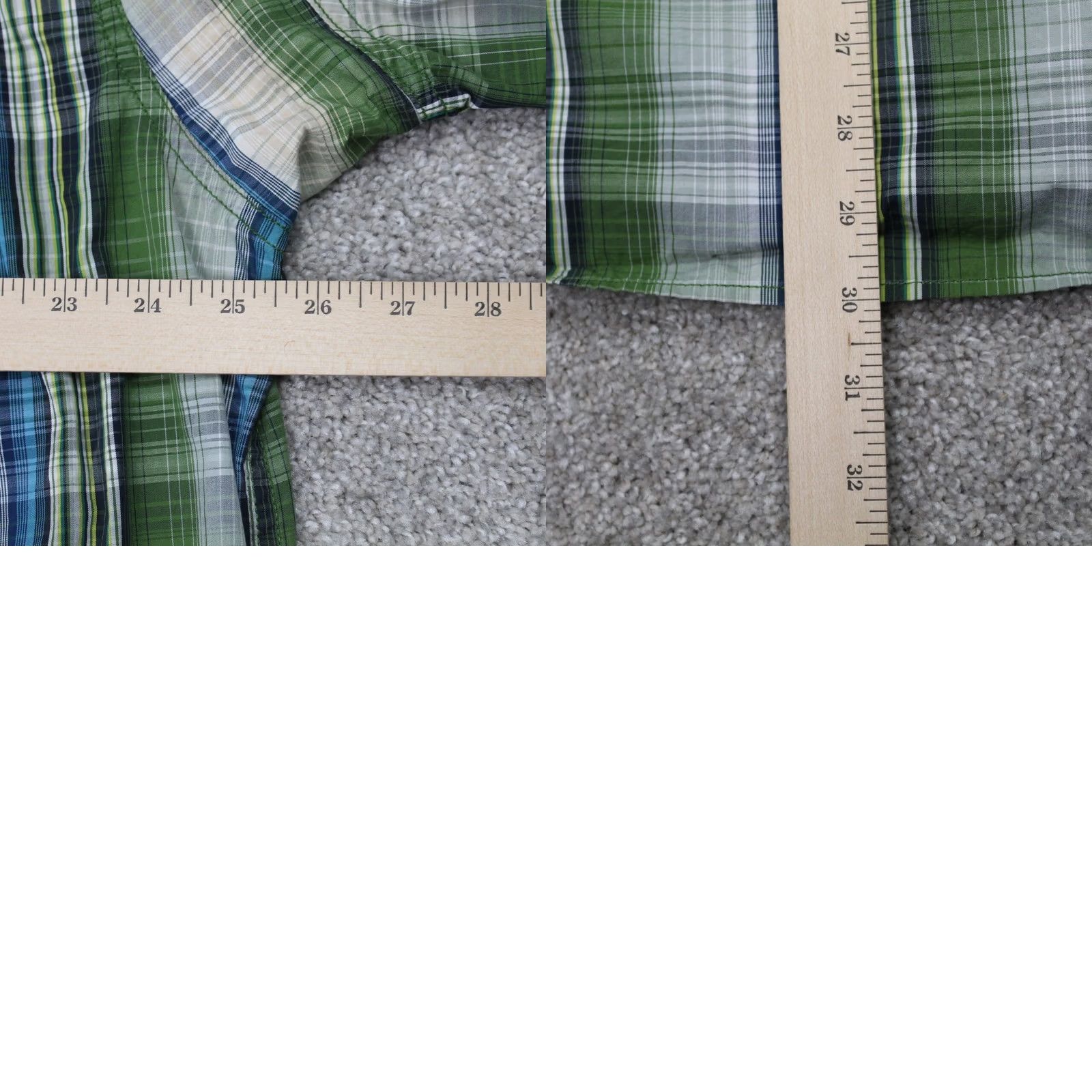 Vintage Duluth Mens XL Button-Up Plaid Shirt Green/Blue/White Cotton Short Sleeve Casual/Workwear, Breathable, Pockets, 26 Chest, Regular Fit, Vintage N/A Size US XL / EU 56 / 4 - 8 Thumbnail