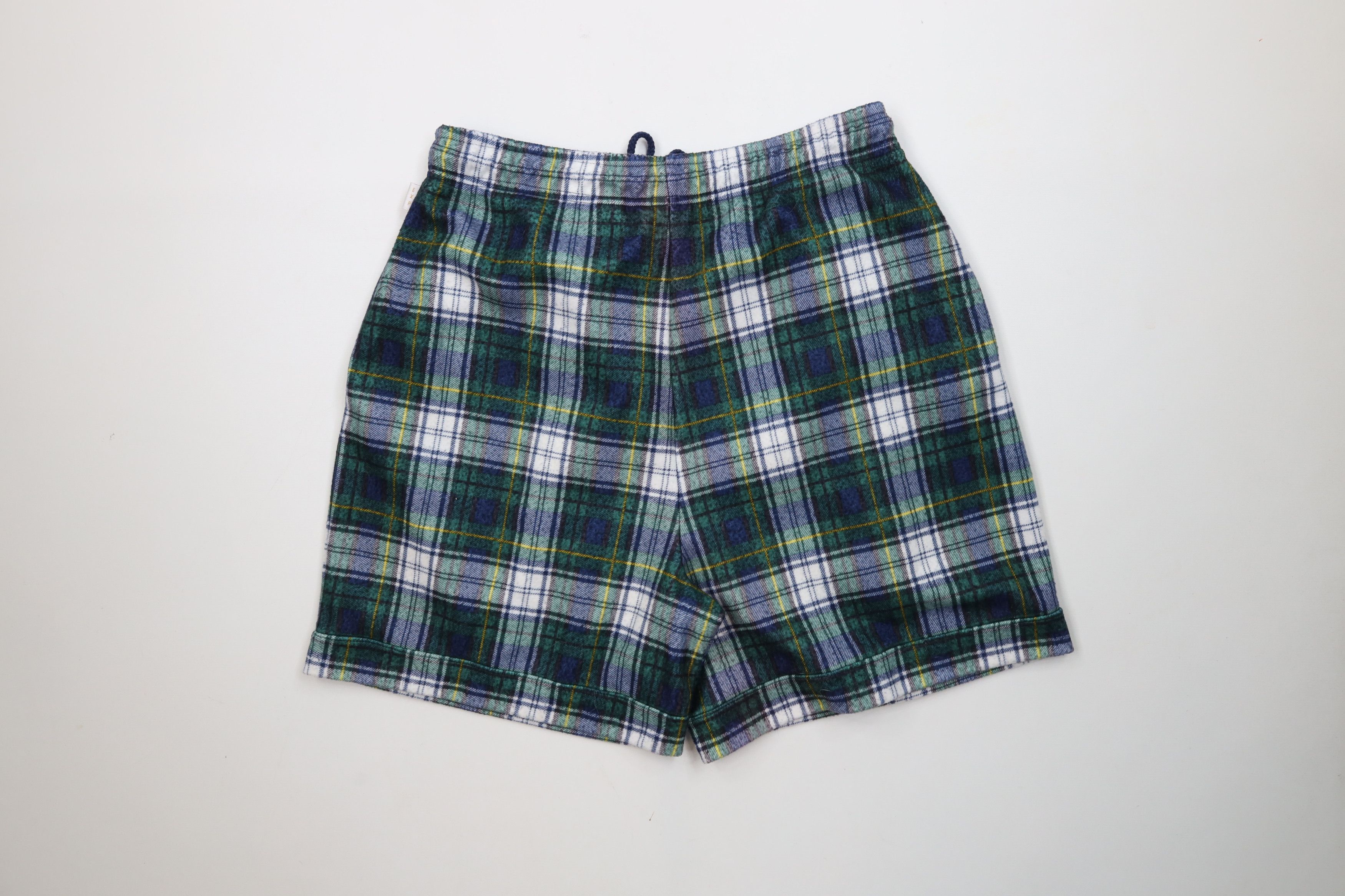 Express Vintage 90s Express Fleece Flannel Shorts Plaid Polyester Size 30" / US 8 / IT 44 - 9 Thumbnail