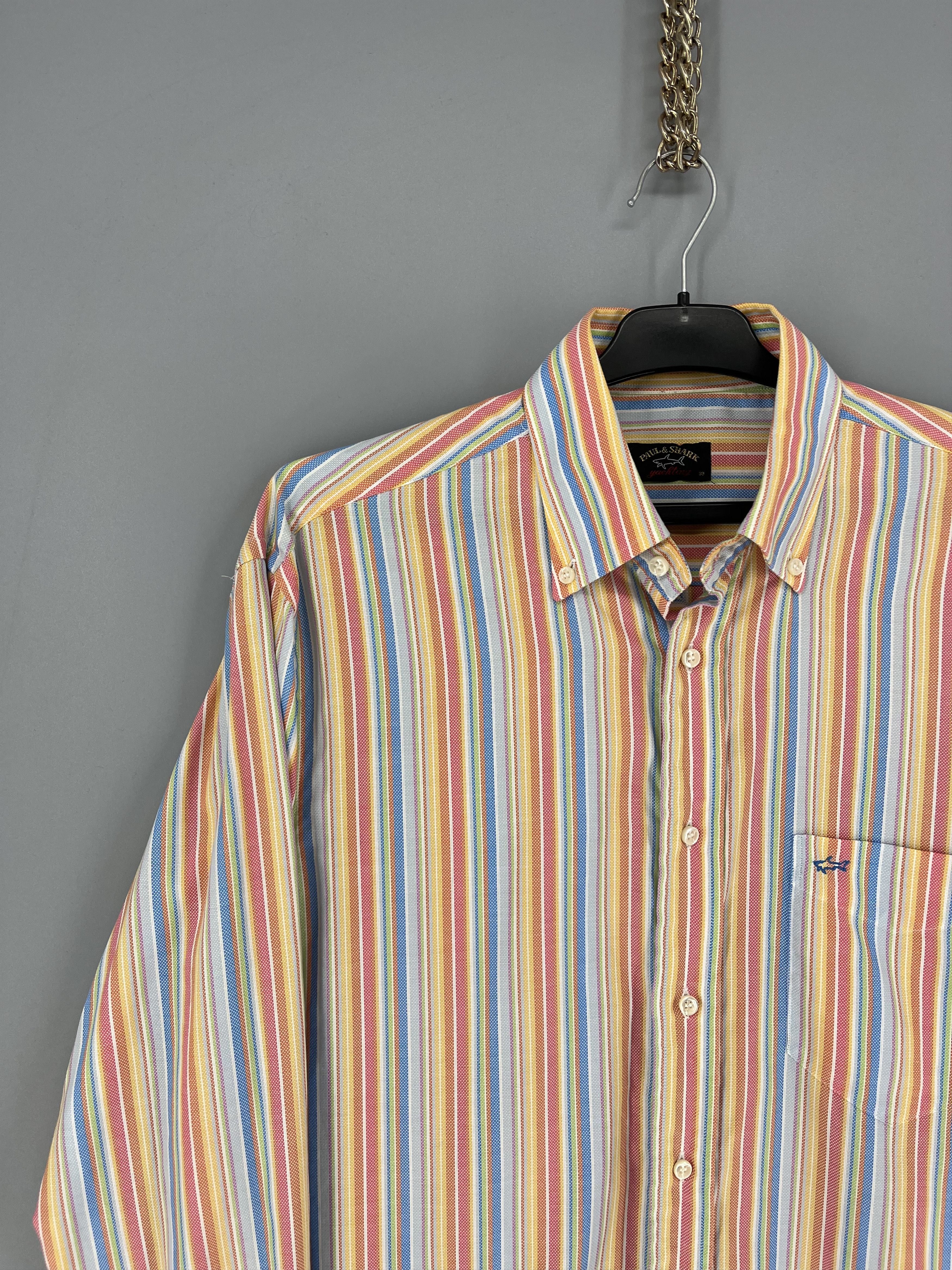 Paul & Shark Paul & Shark Dress Shirt Mens Multicolor Striped Long Size US M / EU 48-50 / 2 - 5 Thumbnail