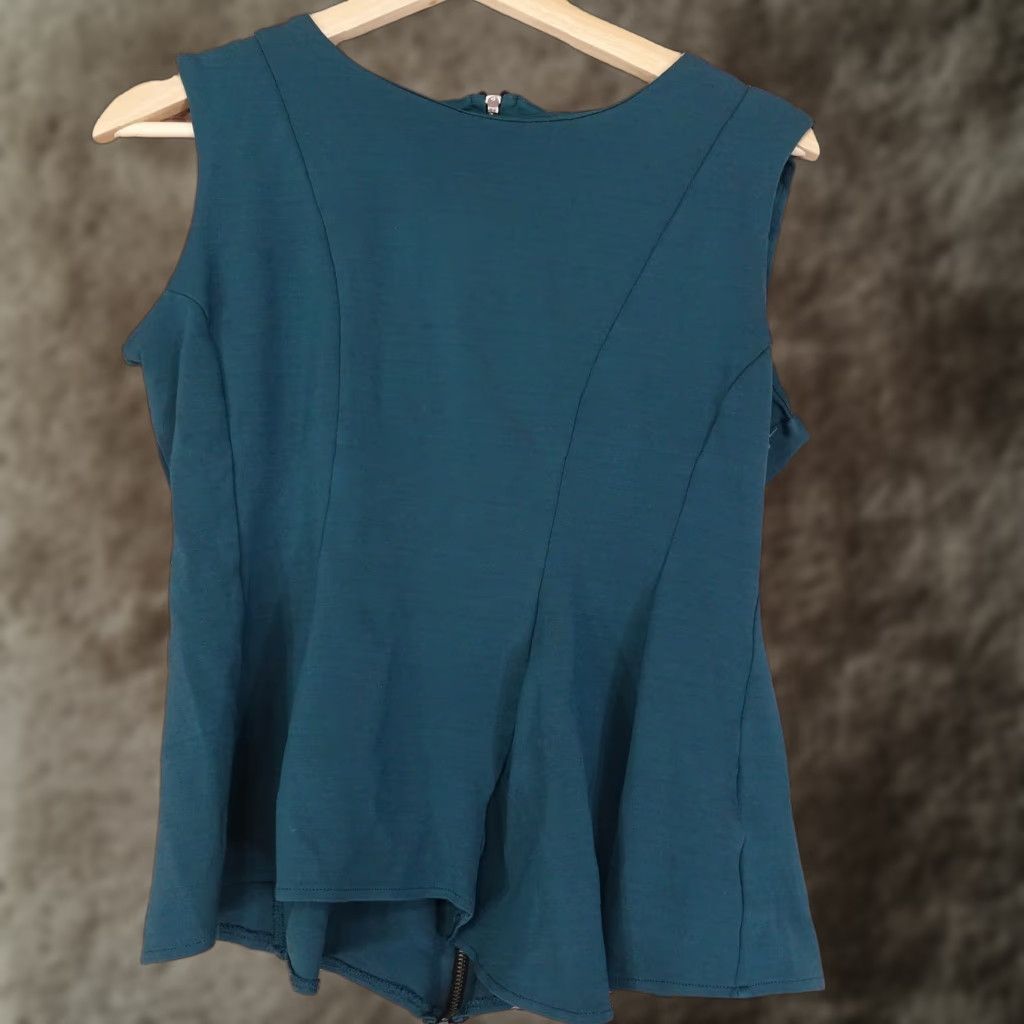 H&M H&M Sleeveless Green Blouse Top Womens Medium Cotton Casual Size M / US 6-8 / IT 42-44 - 1 Thumbnail