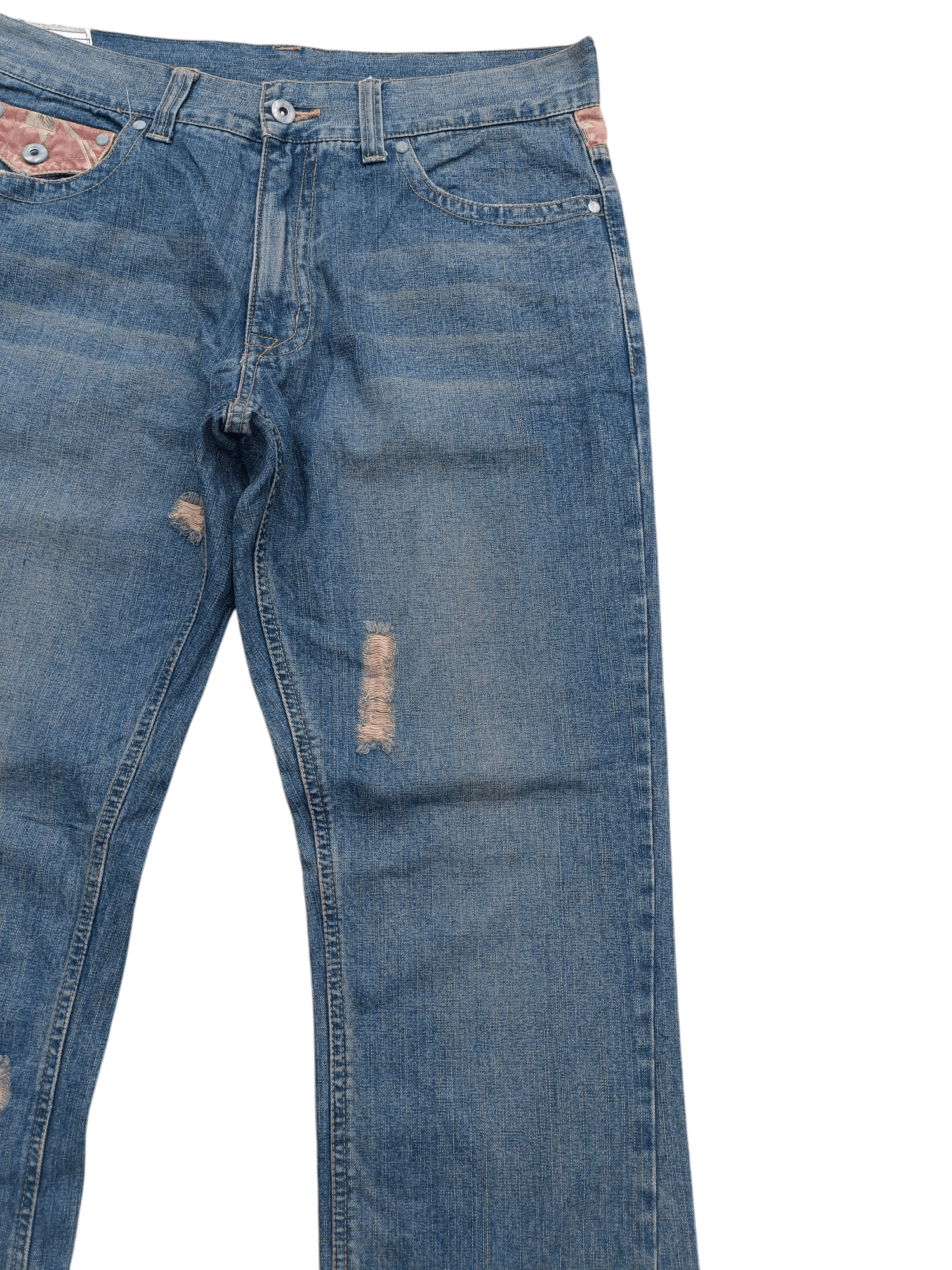 Japanese Brand FLARE JEANS JUNGLE STORM BLUE FADED DISTRESSED DENIM PANTS Size US 30 / EU 46 - 5 Thumbnail