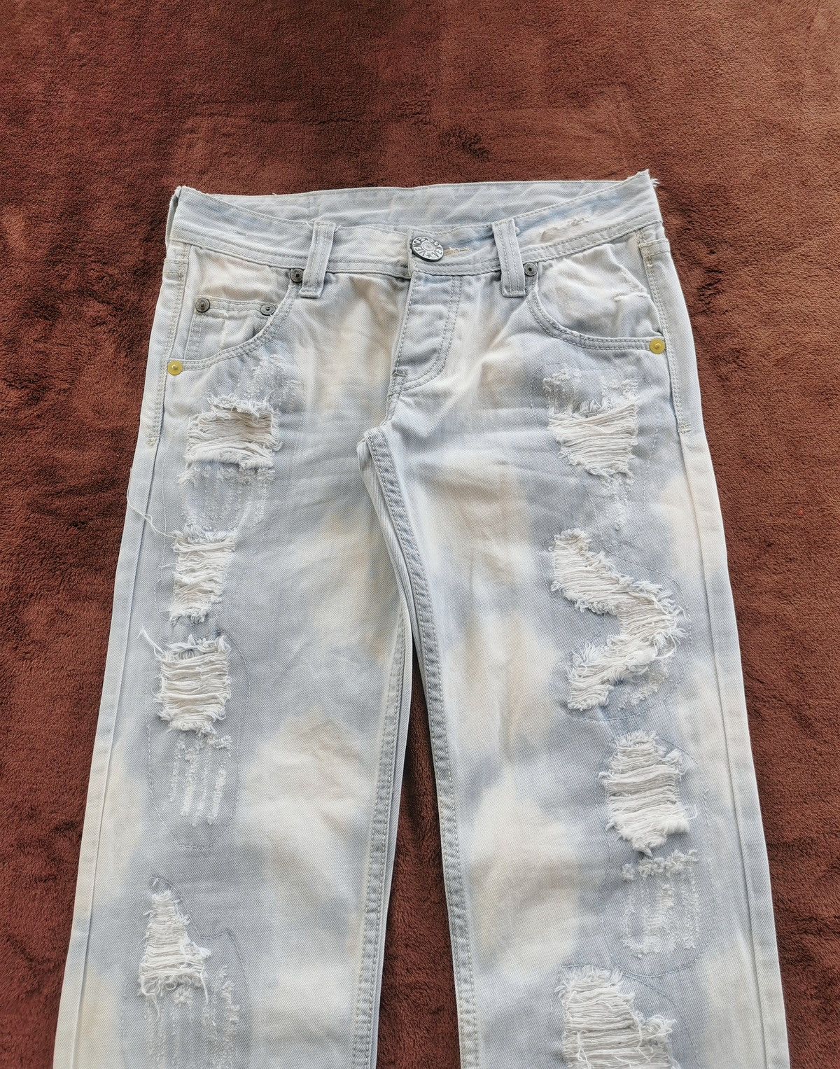 Japanese Brand Vence Japan Bleach Distressed Denim Jeans Size US 32 / EU 48 - 3 Thumbnail