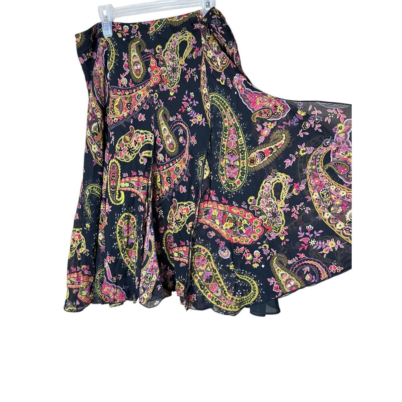 Other Vintage Dana Buchman Silk Paisley Print Skirt Size 10 Size 32" / US 10 / IT 46 - 4 Thumbnail