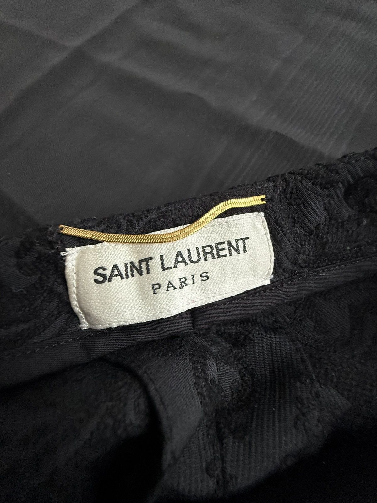 Saint Laurent Paris FW19 Saint Laurent paisley black long floral flares pants Size 34R - 15 Thumbnail