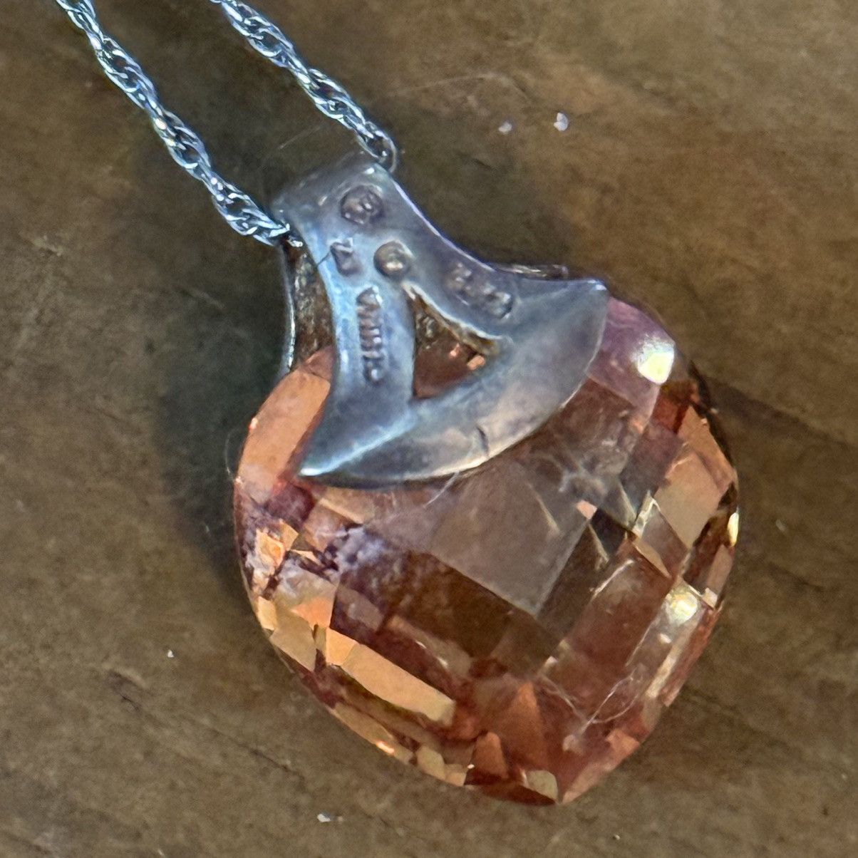 Vintage Vintage 925 Silver faceted crystal heart pendant necklace Size ONE SIZE - 6 Thumbnail