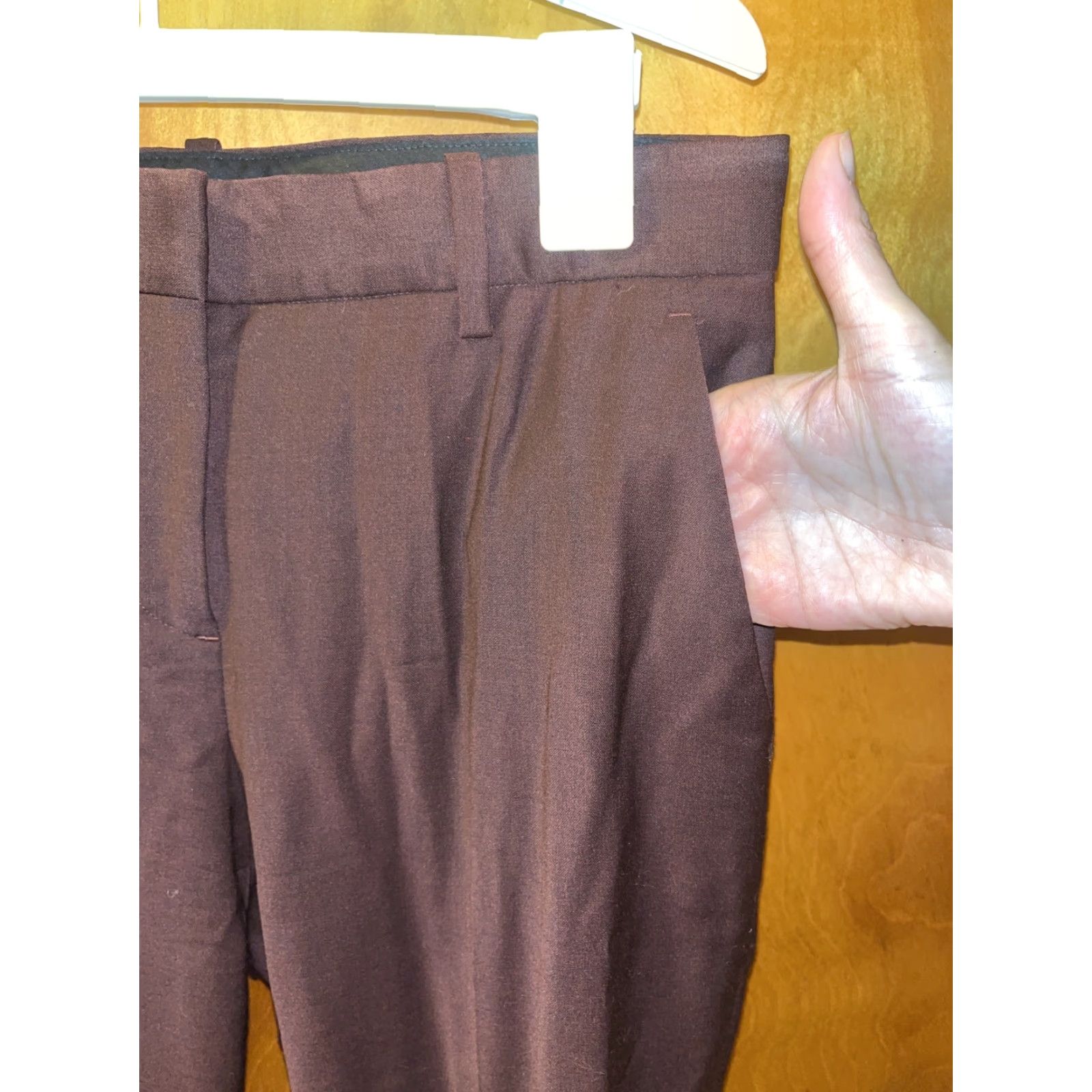 Theory Theory Dress Pants Womens Wool Blend Size 0 Dark Brown Regular Flat Front Women Dress Pants Brown - 0 Size 25" / US 0 / IT 36 - 3 Thumbnail