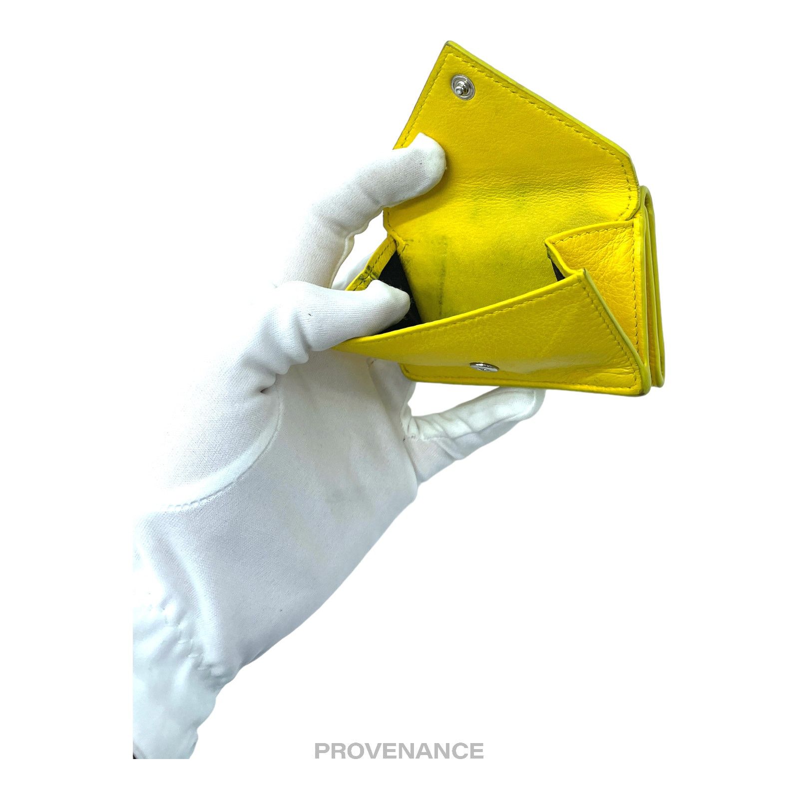 Balenciaga 🔴 Balenciaga Papier Mini Wallet - Yellow Leather Size ONE SIZE - 8 Thumbnail