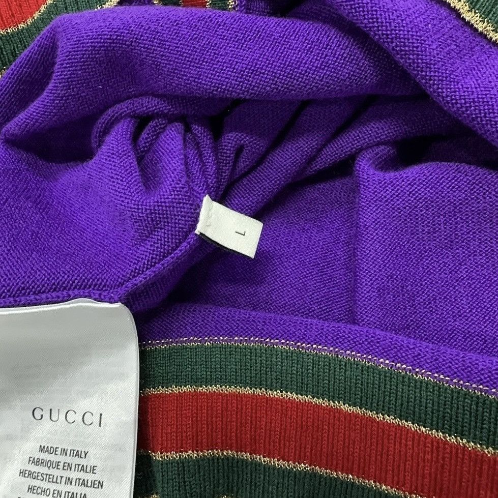 Gucci Gucci striped v-neck long-sleeve cardigan Size L / US 10 / IT 46 - 5 Thumbnail