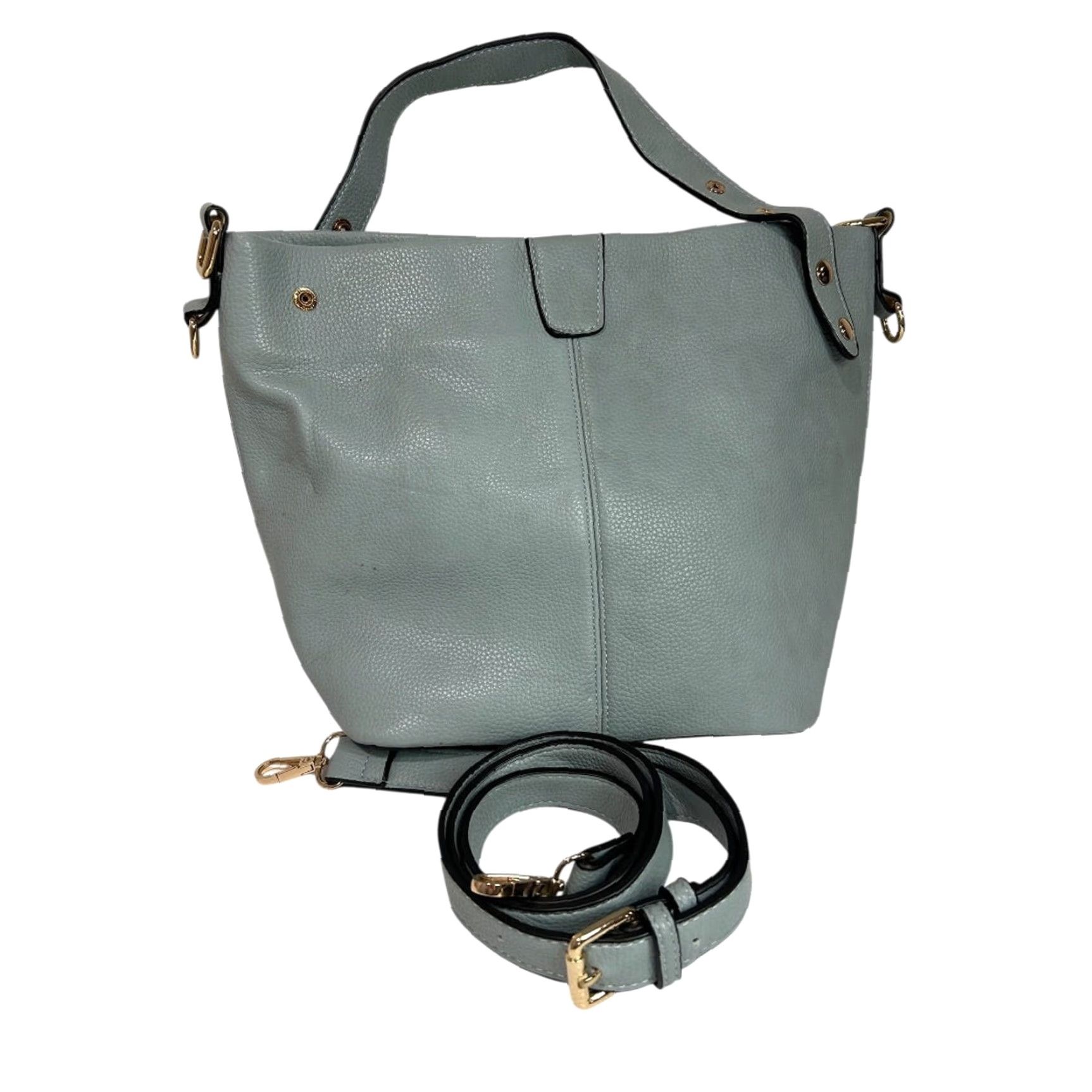 Vintage Joy Susan Pebbled Blue Vegan Leather Classic Hobo Handbag Removable Strap Size ONE SIZE - 6 Thumbnail