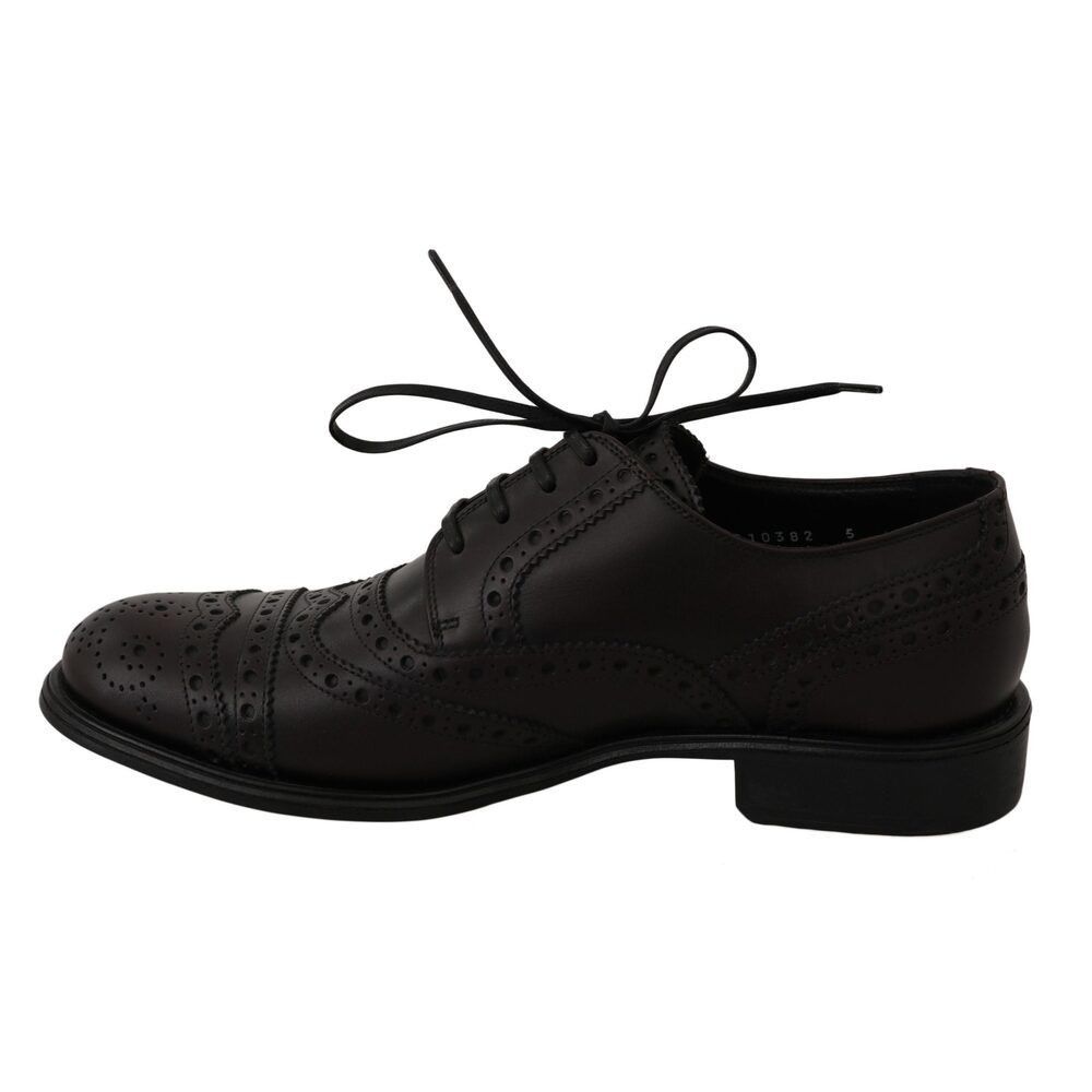 Dolce & Gabbana Dolce & Gabbana Elegant Bordeaux Wingtip Derby Dress Shoes Size US 6 / EU 39 - 5 Thumbnail