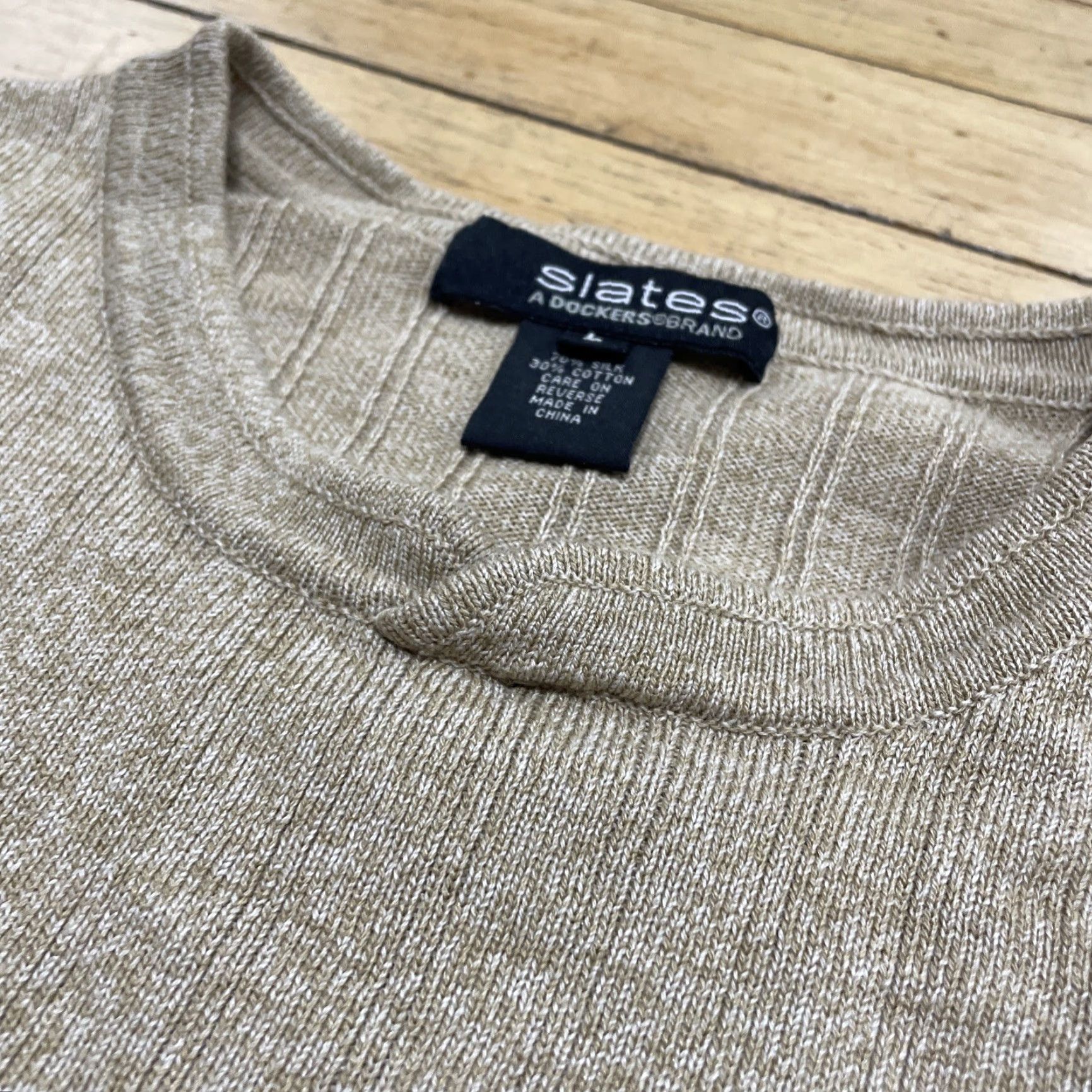 Vintage VINTAGE Slates 90s Silk Sweater Cowl Men L Brown Ribbed Long Sleeve Capsule Minimal Size US L / EU 52-54 / 3 - 3 Thumbnail