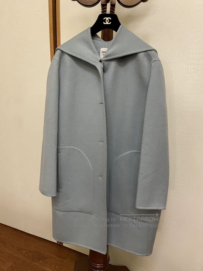 Hermes Hermes Classic Coat, Mist Blue Mid-Length Size XS / US 0-2 / IT 36-38 - 1 Thumbnail
