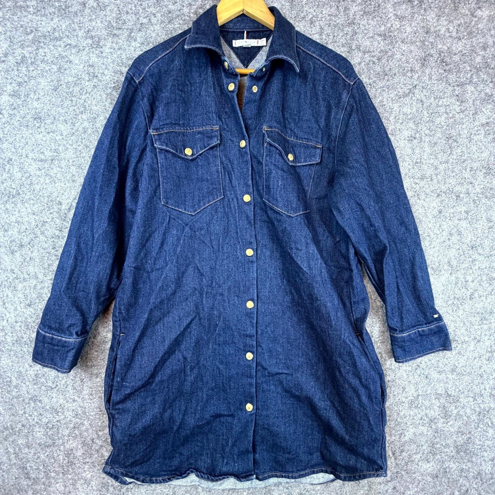Tommy Hilfiger Tommy Hilfiger Shirtdress 8 Blue Denim Western Oversized Y2K Size M / US 6-8 / IT 42-44 - 1 Thumbnail