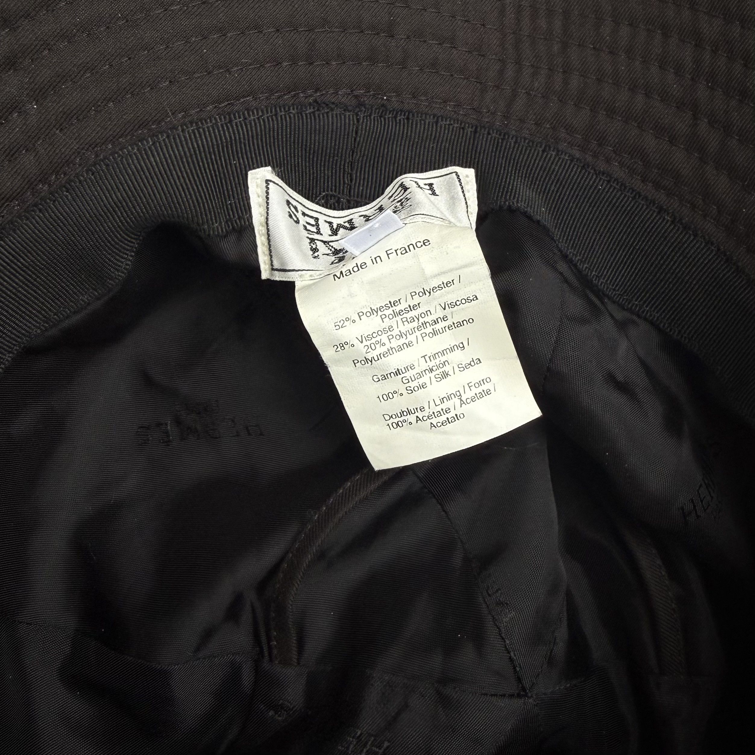 Hermes Hermes Black Gabardine and Printed Silk Twilly Bucket Hat Size ONE SIZE - 10 Thumbnail