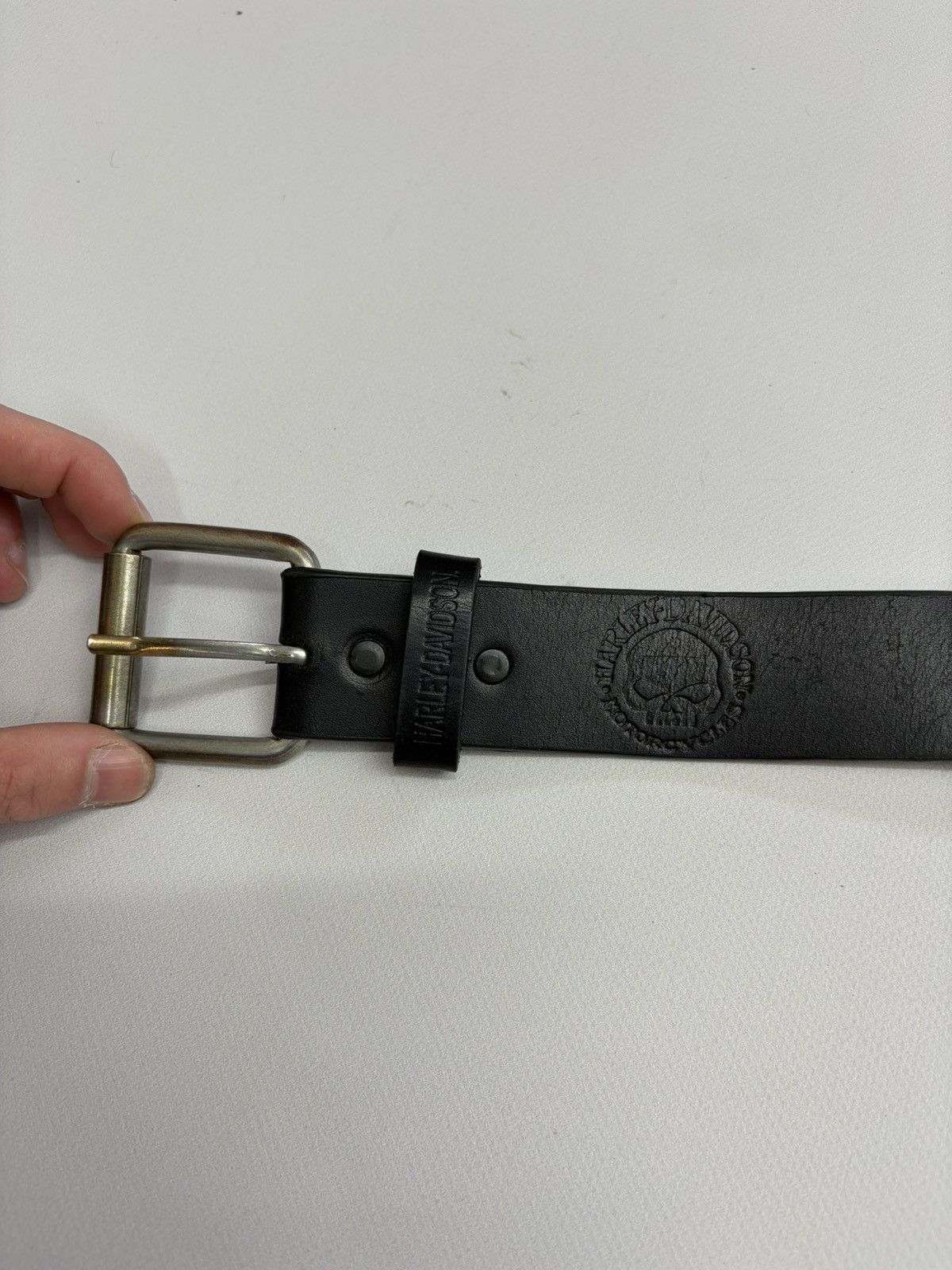 Harley Davidson Vintage Harley Davidson Belt Y2K Rhinestones Punk Leather Size 34 - 8 Thumbnail