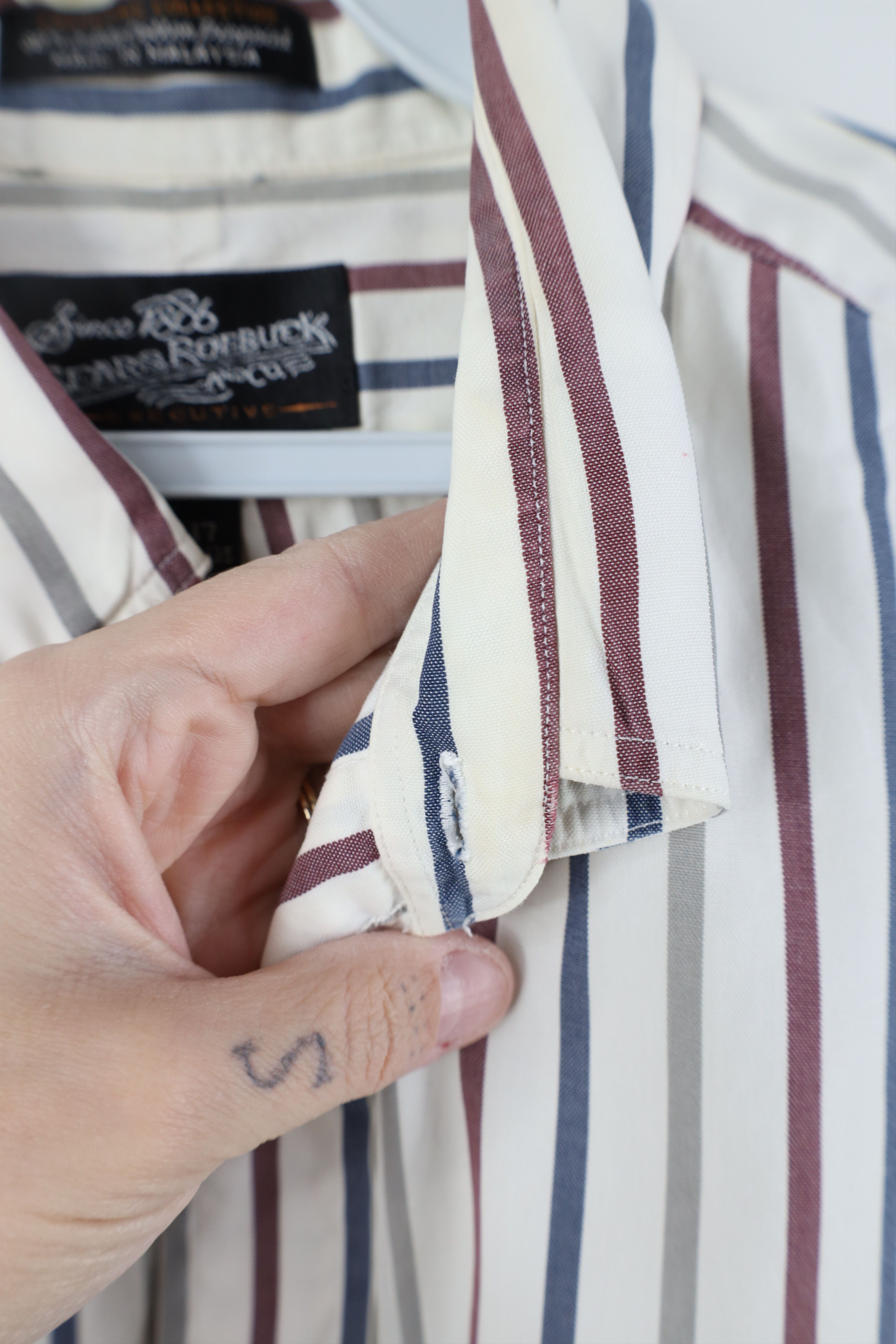Vintage Vintage 90s Streetwear 2 Ply Pinpoint Button Down Shirt Size US M / EU 48-50 / 2 - 8 Thumbnail