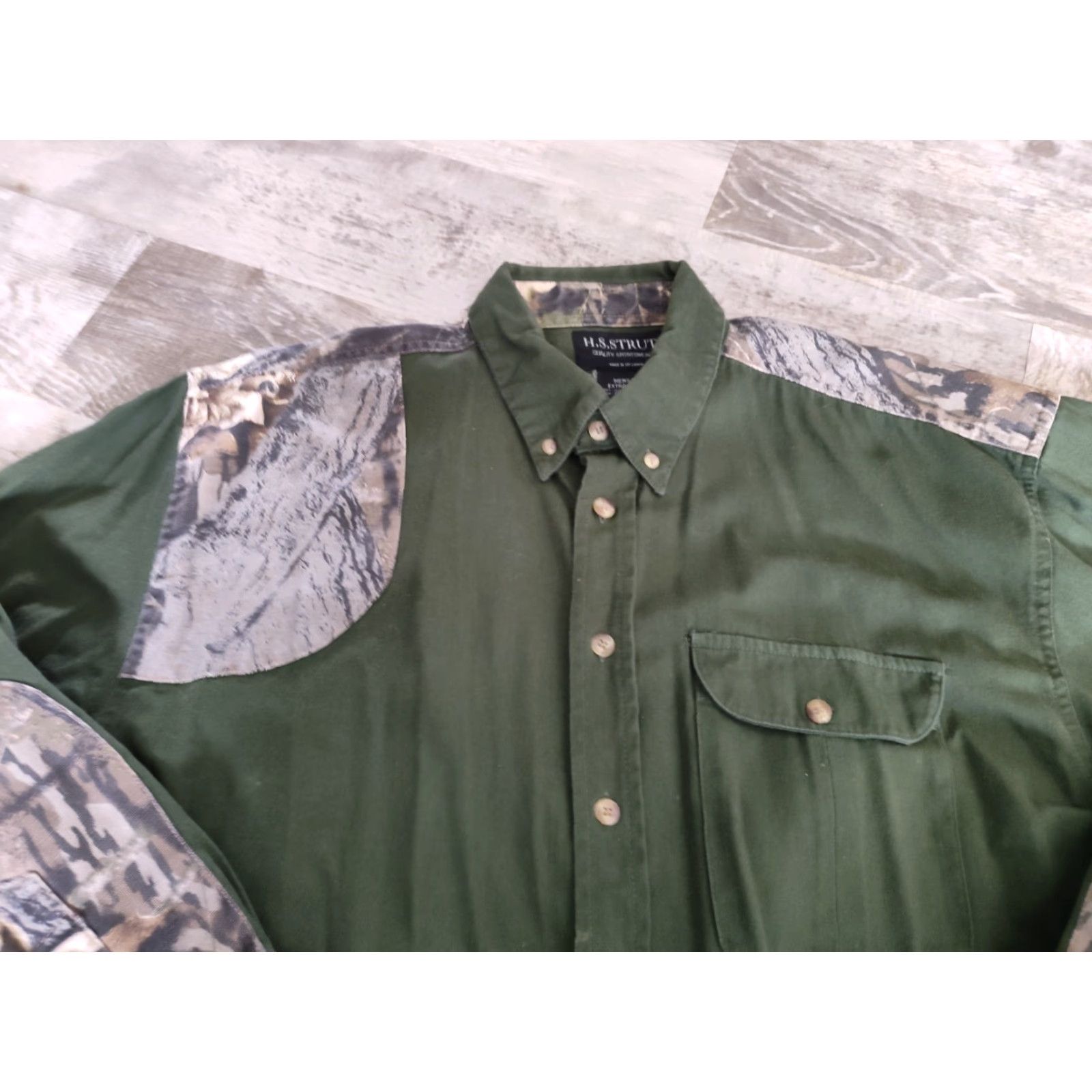 Vintage H.S. Strut Sportswear Hunting Shooting Button Down LS Shirt Camo Green XL Size US XL / EU 56 / 4 - 4 Thumbnail