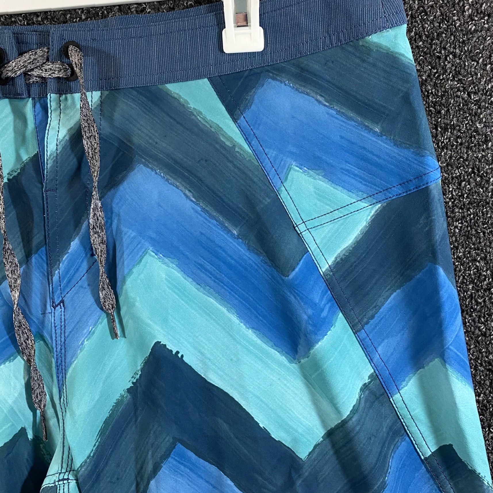Roark ROARK Revival Swim Trunks Mens 36 Board Shorts Blue Green Striped Multicolor Bathing Suit Male 36 Regular Size US 36 / EU 52 - 3 Thumbnail