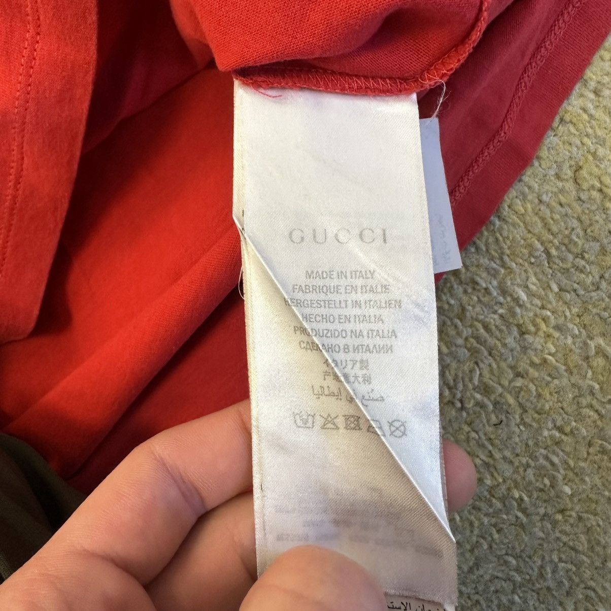Gucci Gucci Men’s Shirt Red Short Sleeve Cotton Yellow Warrior Size US M / EU 48-50 / 2 - 5 Thumbnail