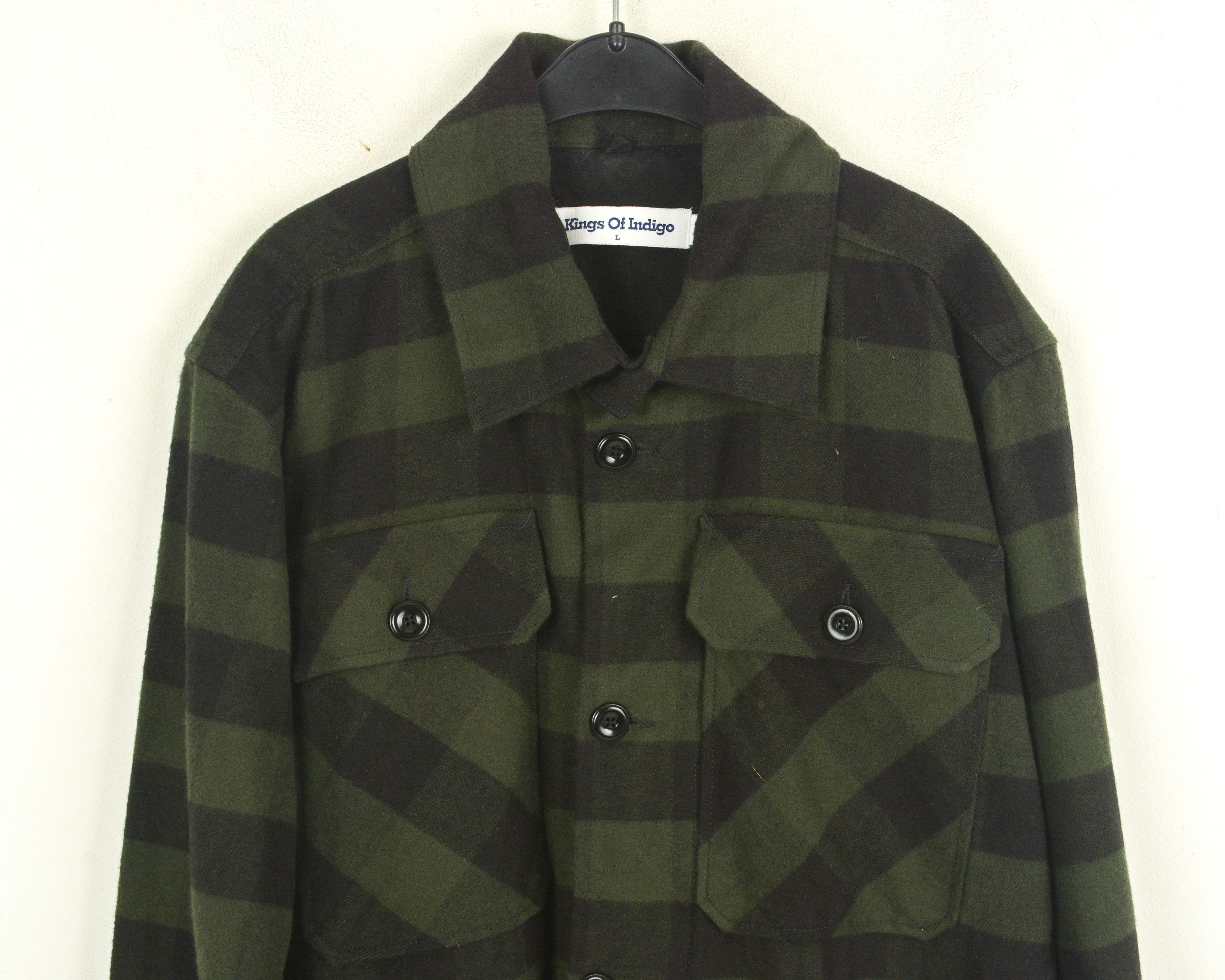 Japanese Brand KINGS OF INDIGO AW21 Emery Organic M Brushed shirt shacket Size US M / EU 48-50 / 2 - 6 Thumbnail