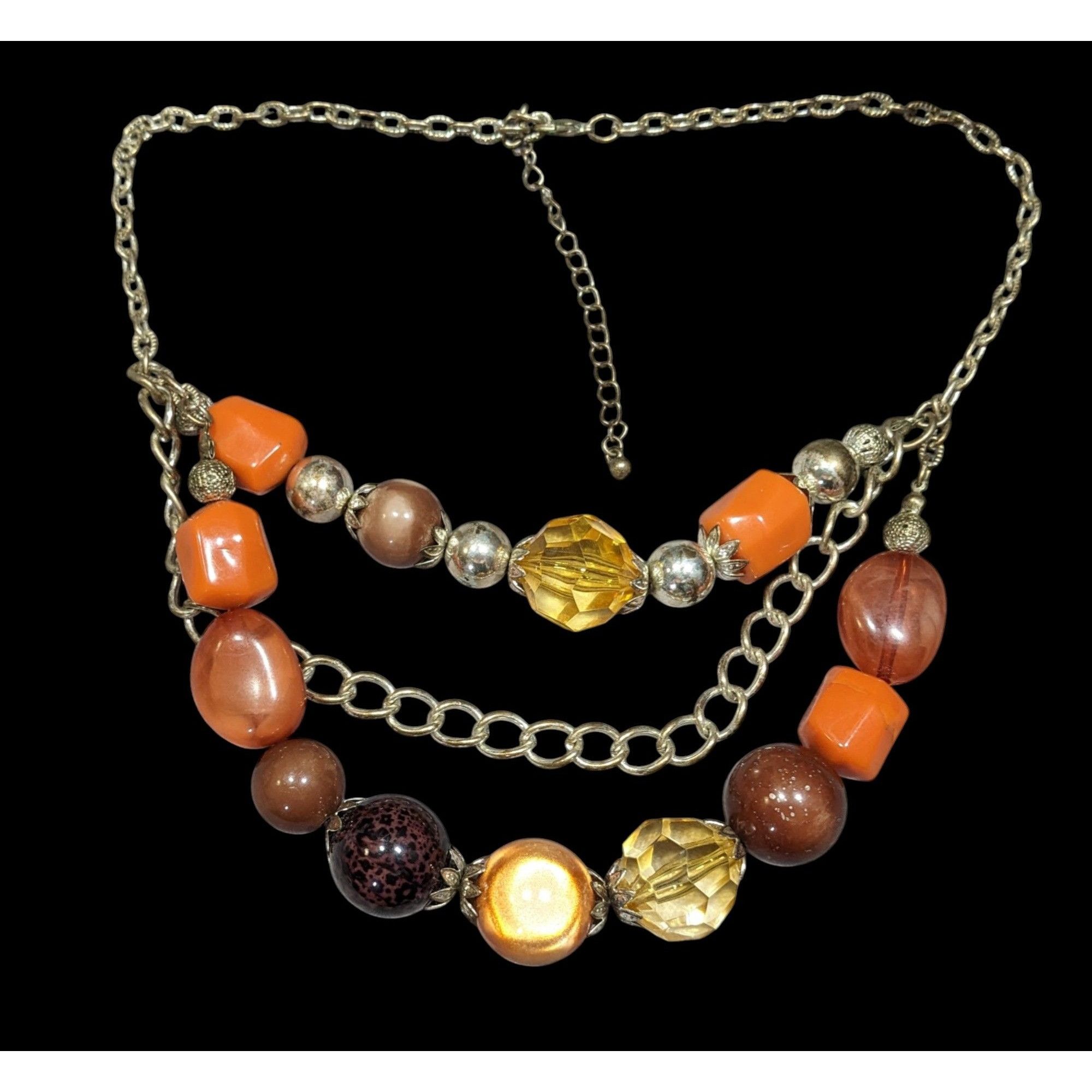 Other Chunky Earth Tone Beaded Layered Necklace Size ONE SIZE - 1 Thumbnail