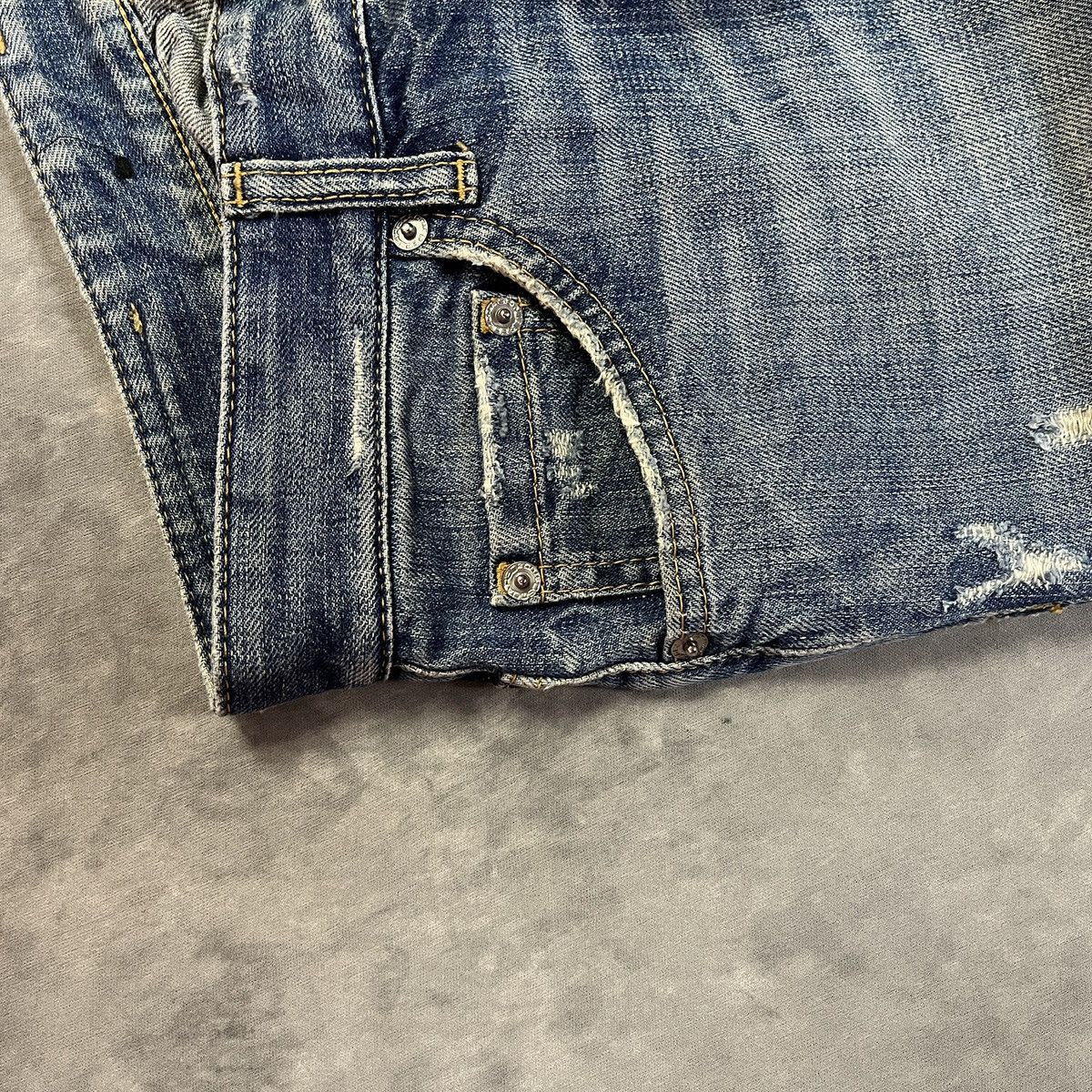 Number (N)ine Dsquared2 Distressed Light Wash Wide Leg Denim Kapital y2k Size US 27 - 4 Thumbnail