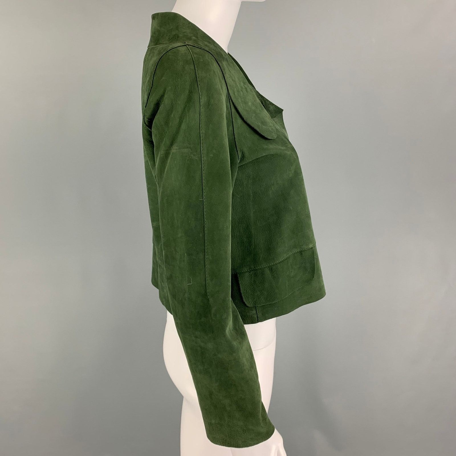 Marni MARNI Size 4 Green Suede Buttoned Jacket Size US XL / EU 56 / 4 - 2 Thumbnail