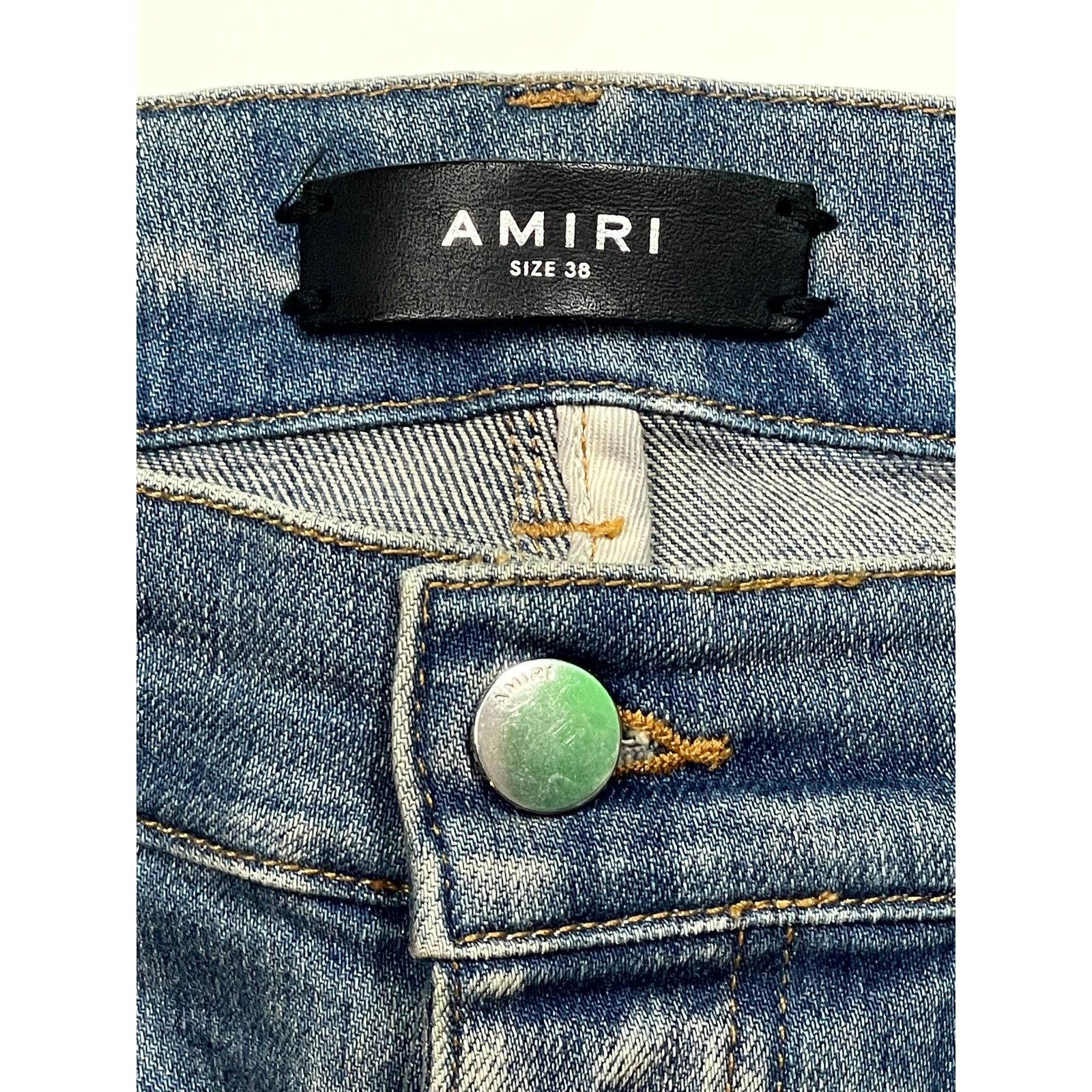 Amiri Amiri Paisley Thrasher Patch Light Wash & Orange Jeans Size US 38 / EU 54 - 3 Thumbnail