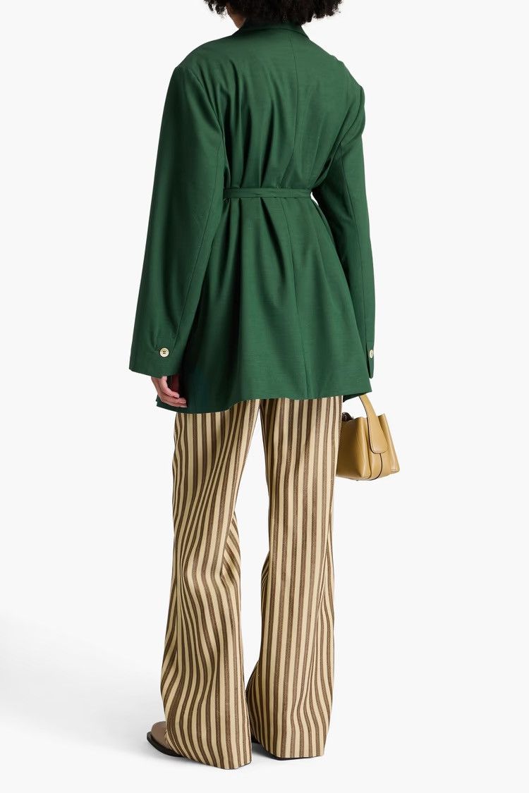 Ganni GANNI Double-breasted Crepe Blazer Forest Green size EU 36 Size S / US 4 / IT 40 - 5 Thumbnail