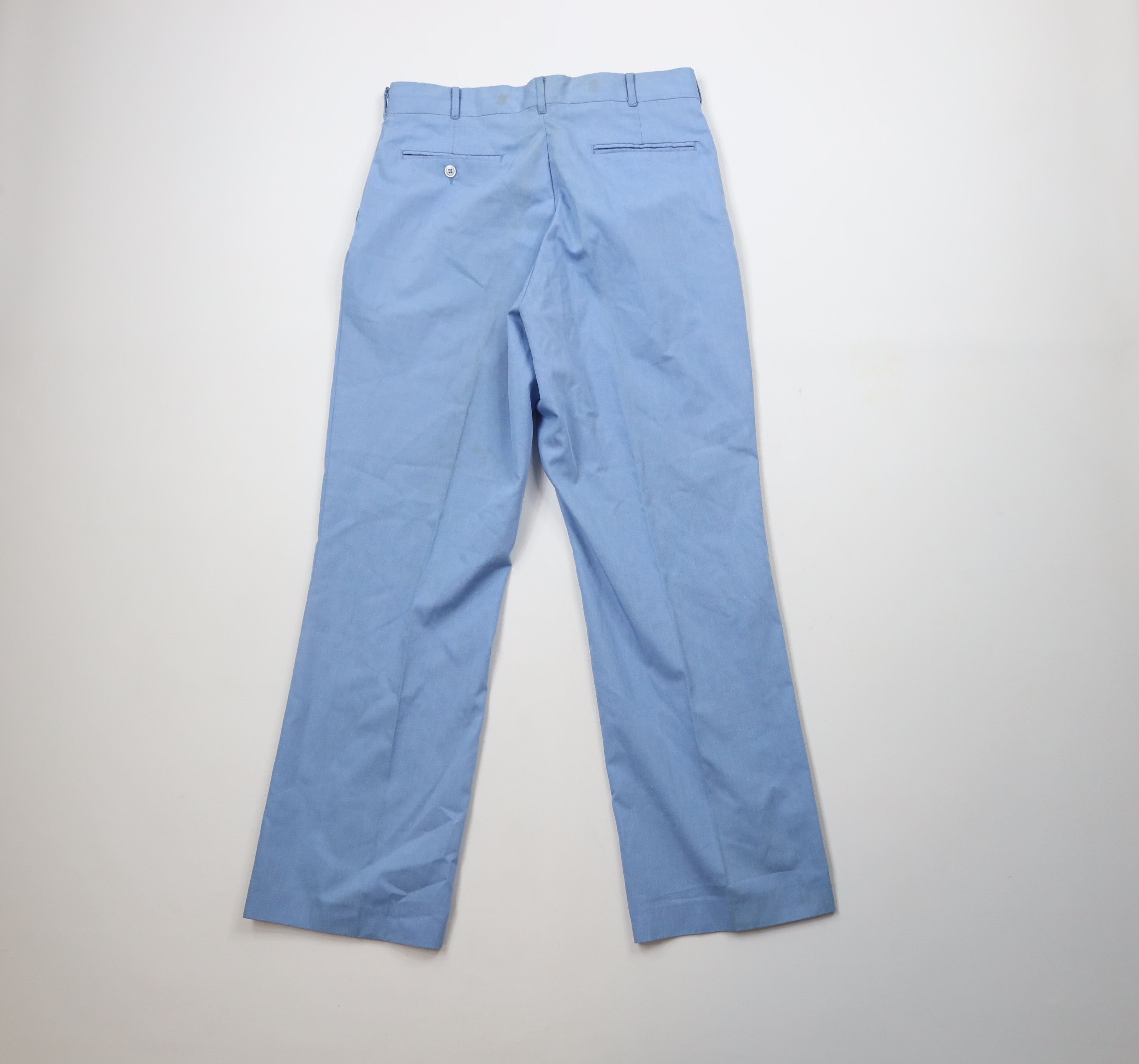 Vintage Vintage 70s Streetwear Chambray Wide Leg Chino Pants Blue Size US 30 / EU 46 - 11 Thumbnail