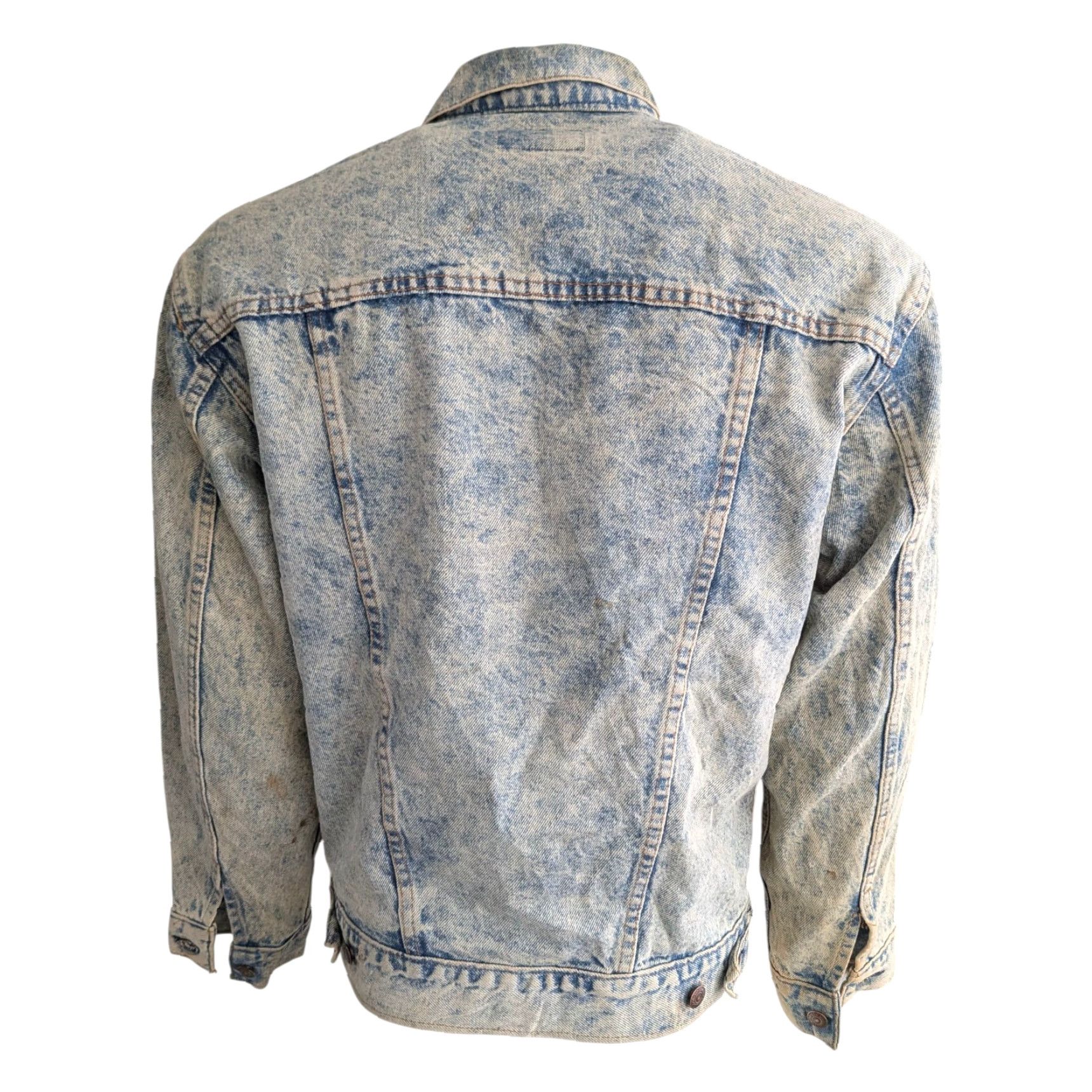 Levi's Vintage Levi’s Denim Jacket Acid Wash Made in USA XL Blue 80s 90s Levi's Trucker Jacket Mens XL Acid Wash Blue Size US 36 / EU 52 - 3 Thumbnail