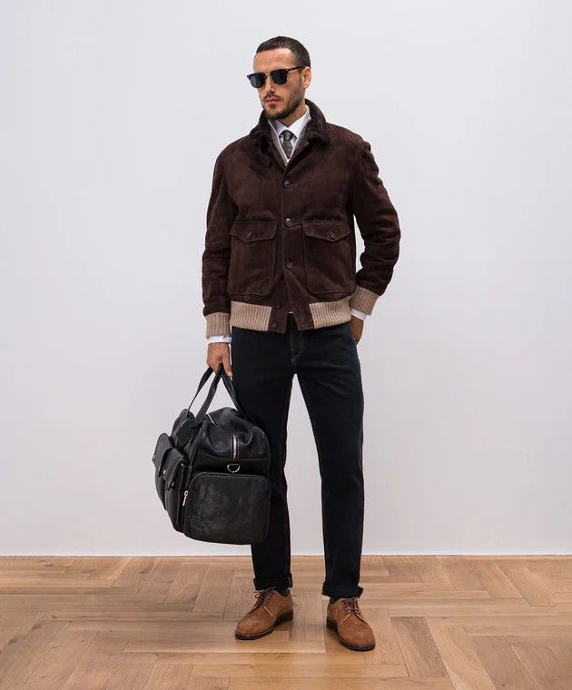 Brunello Cucinelli o1w1db10226 Lamb Fur Shearling Jacket in Dark Brown Size US XXL / EU 58 / 5 - 3 Thumbnail