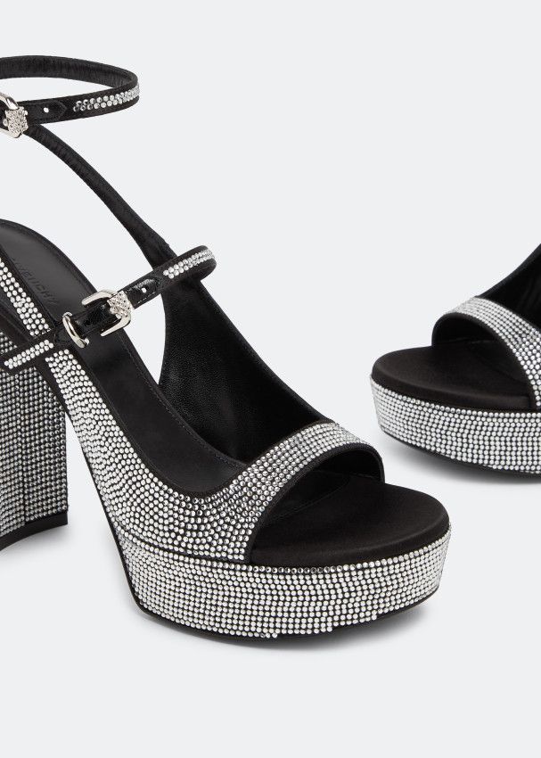 Givenchy o1srvl11e1224 Voyou Platform Sandals in Black/Silver Size US 8 / IT 38 - 2 Thumbnail