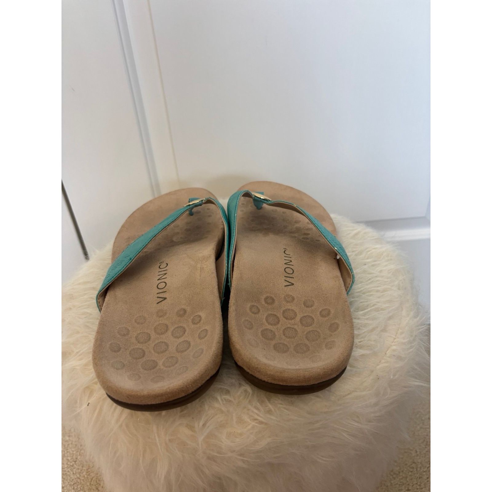 Vionic Vionic Hilda woven thong sandals in a teal size 10 Size US 10 / IT 40 - 4 Thumbnail