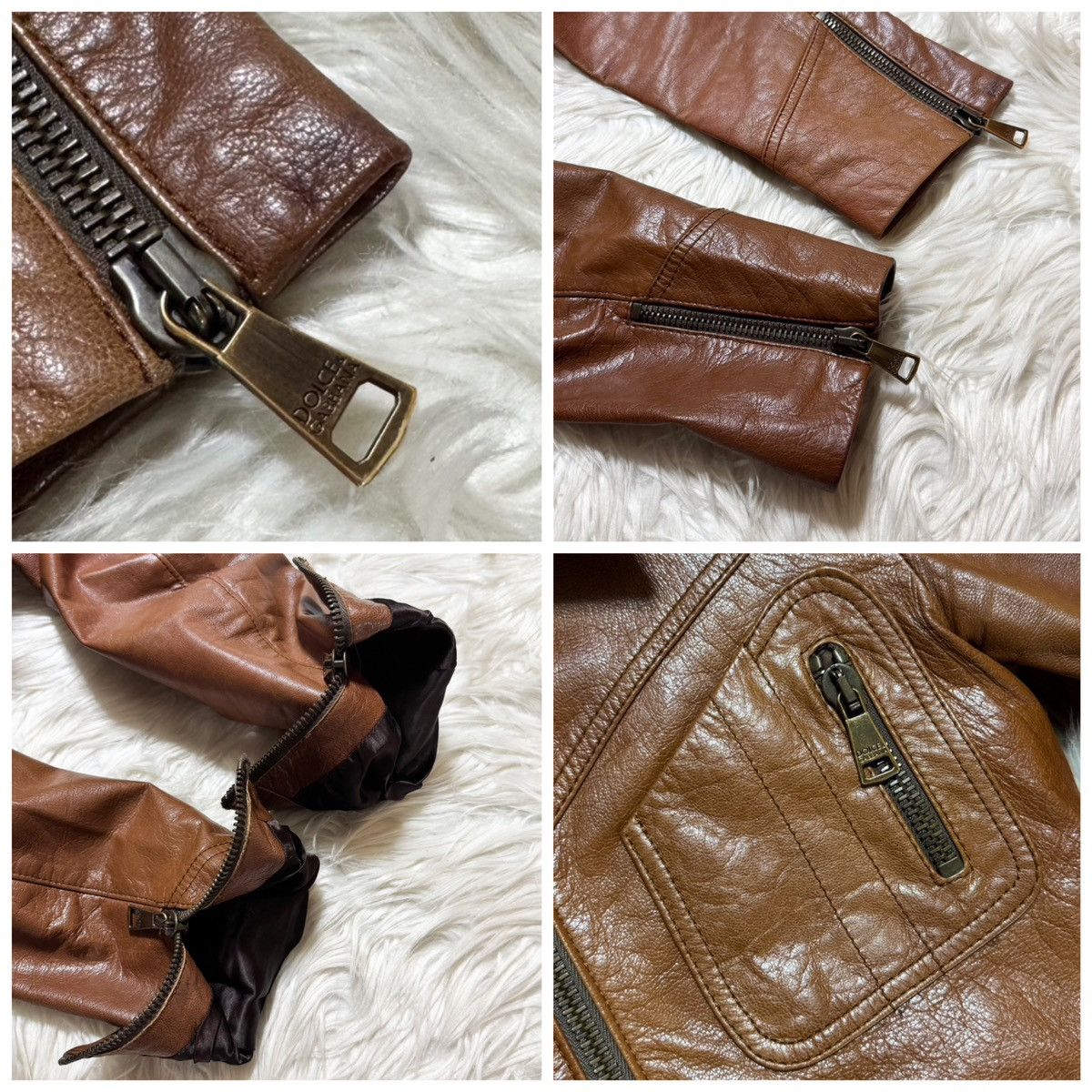 Dolce & Gabbana Authentic Dolce & Gabbana Runway Zip-Up Leather Jacket Size US S / EU 44-46 / 1 - 4 Thumbnail
