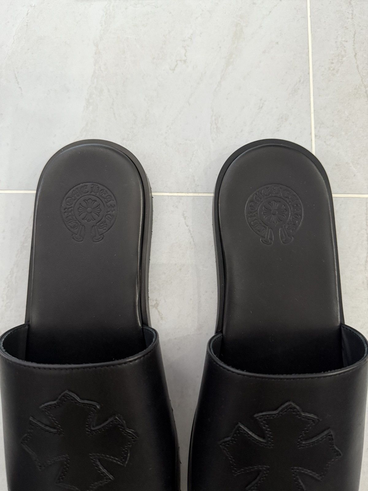 Chrome Hearts Chrome Hearts Cross Patched Leather Slipper Sz.44 Size US 11 / EU 44 - 3 Thumbnail