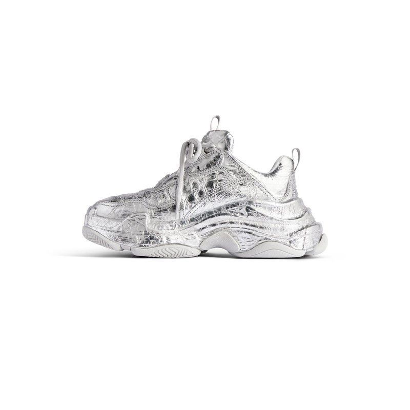 Balenciaga o1w1db10425 Triple S Sneakers in Silver Size US 6 / EU 39 - 4 Thumbnail