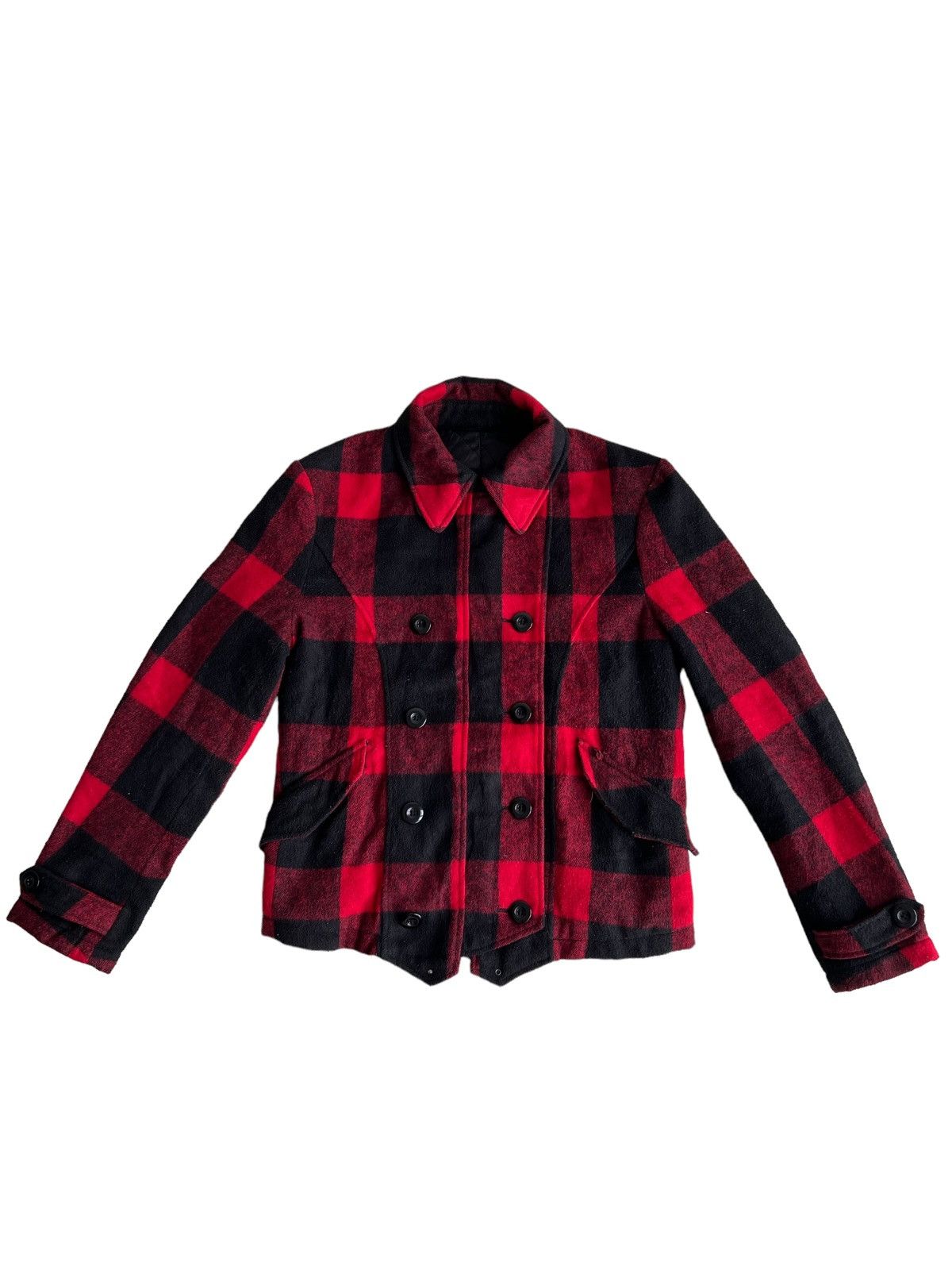 Lumberjack 1990s PPFM Anarchy Plaid Tartan Wool Blend Officer Jacket Size US M / EU 48-50 / 2 - 2 Thumbnail