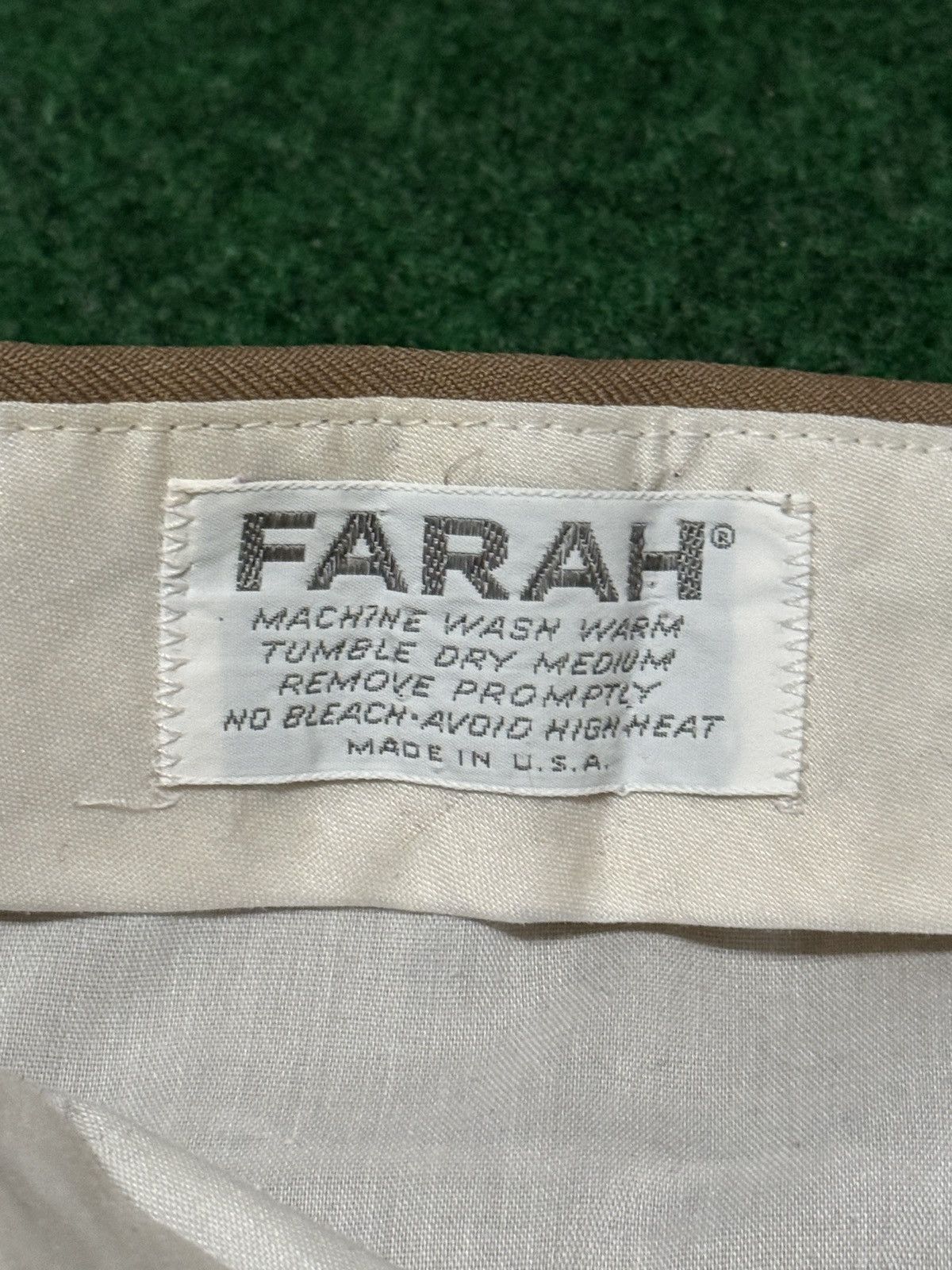 Farah Vintage 70s 80s Farah Flare Bootcut Biege 29x27 Khaki Pants Size 29" - 4 Thumbnail