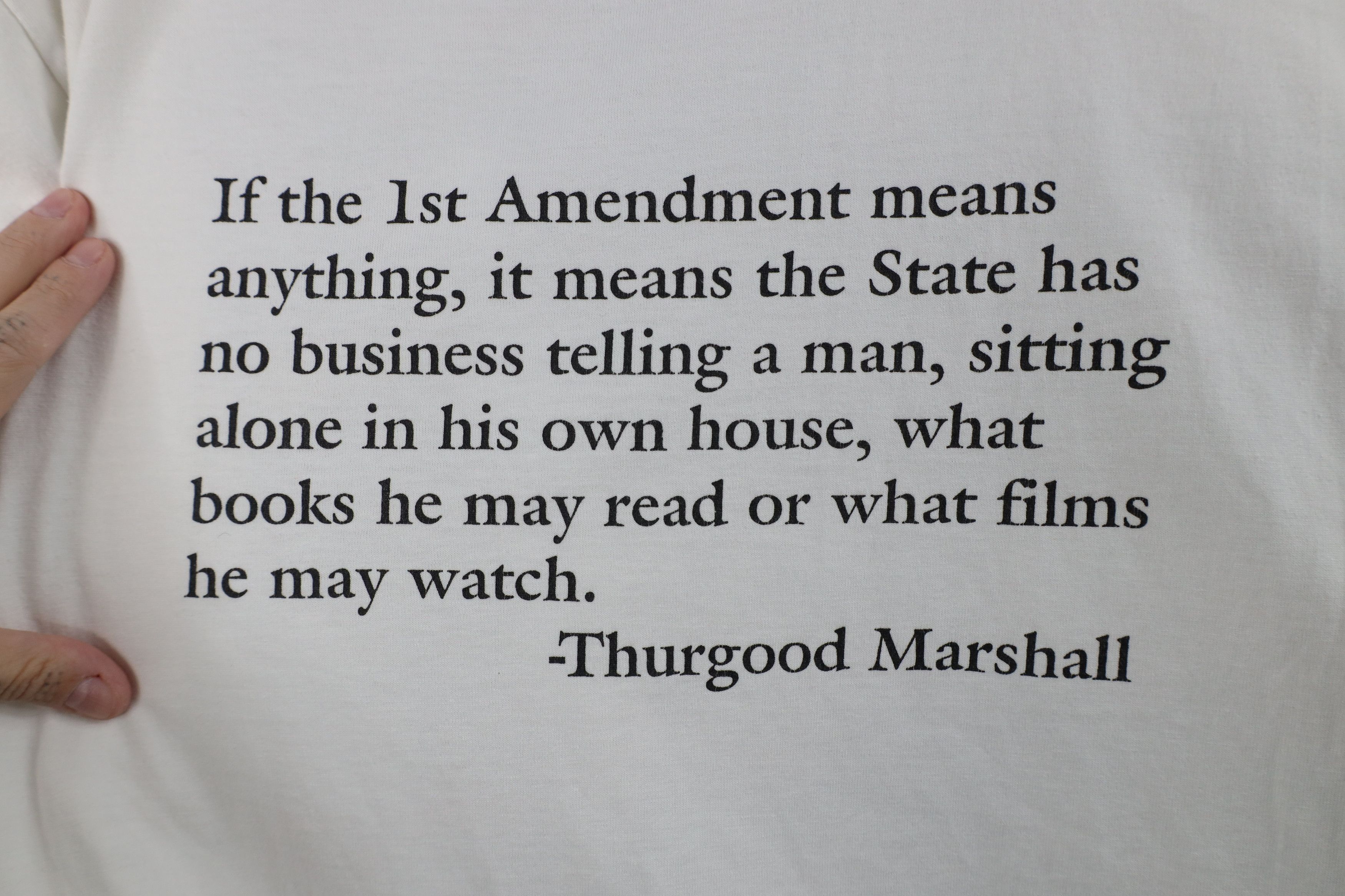 Vintage Vintage 90s 1st Amendment Thurgood Marshall T-Shirt White Size US XXL / EU 58 / 5 - 4 Thumbnail
