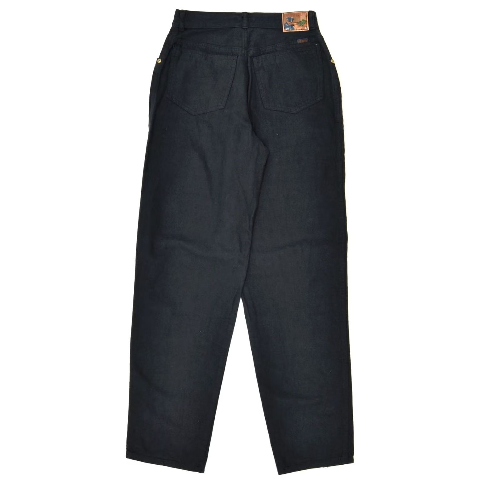 Vintage VINTAGE DAILY BLUE Womens Trousers W26 L30 Black Cotton Classic Casual Slim Size 26" / US 2 / IT 38 - 2 Thumbnail