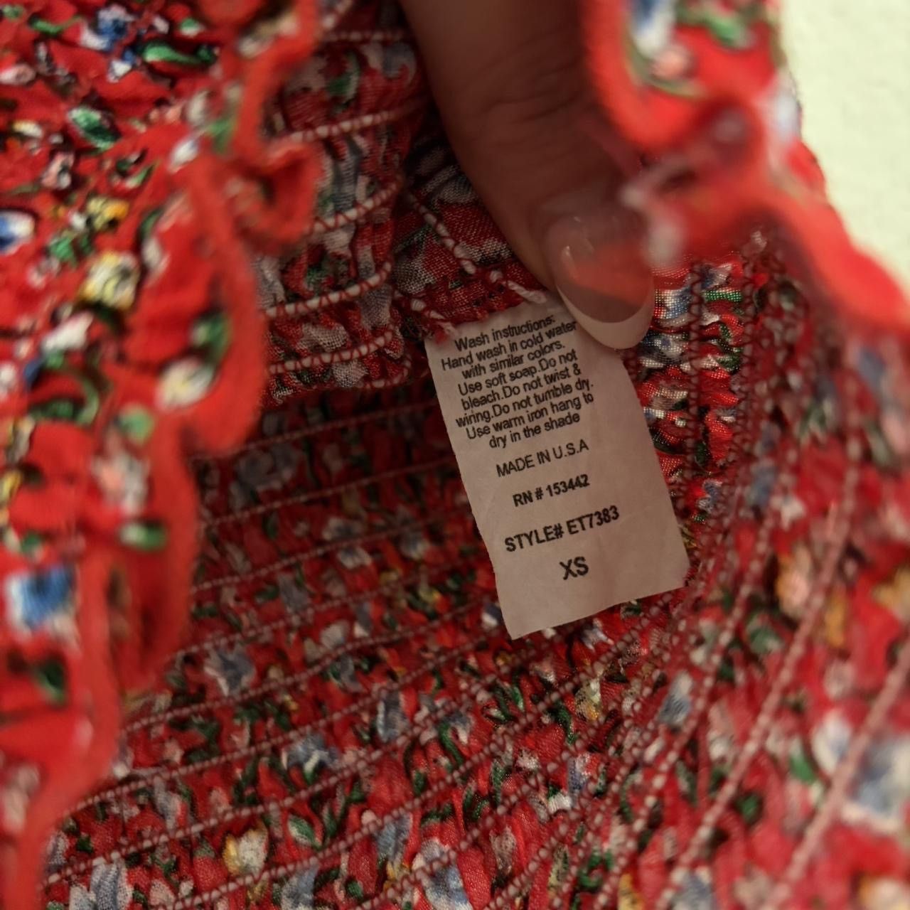 Other windsor red floral strapless bandeau top Size XS / US 0-2 / IT 36-38 - 4 Thumbnail