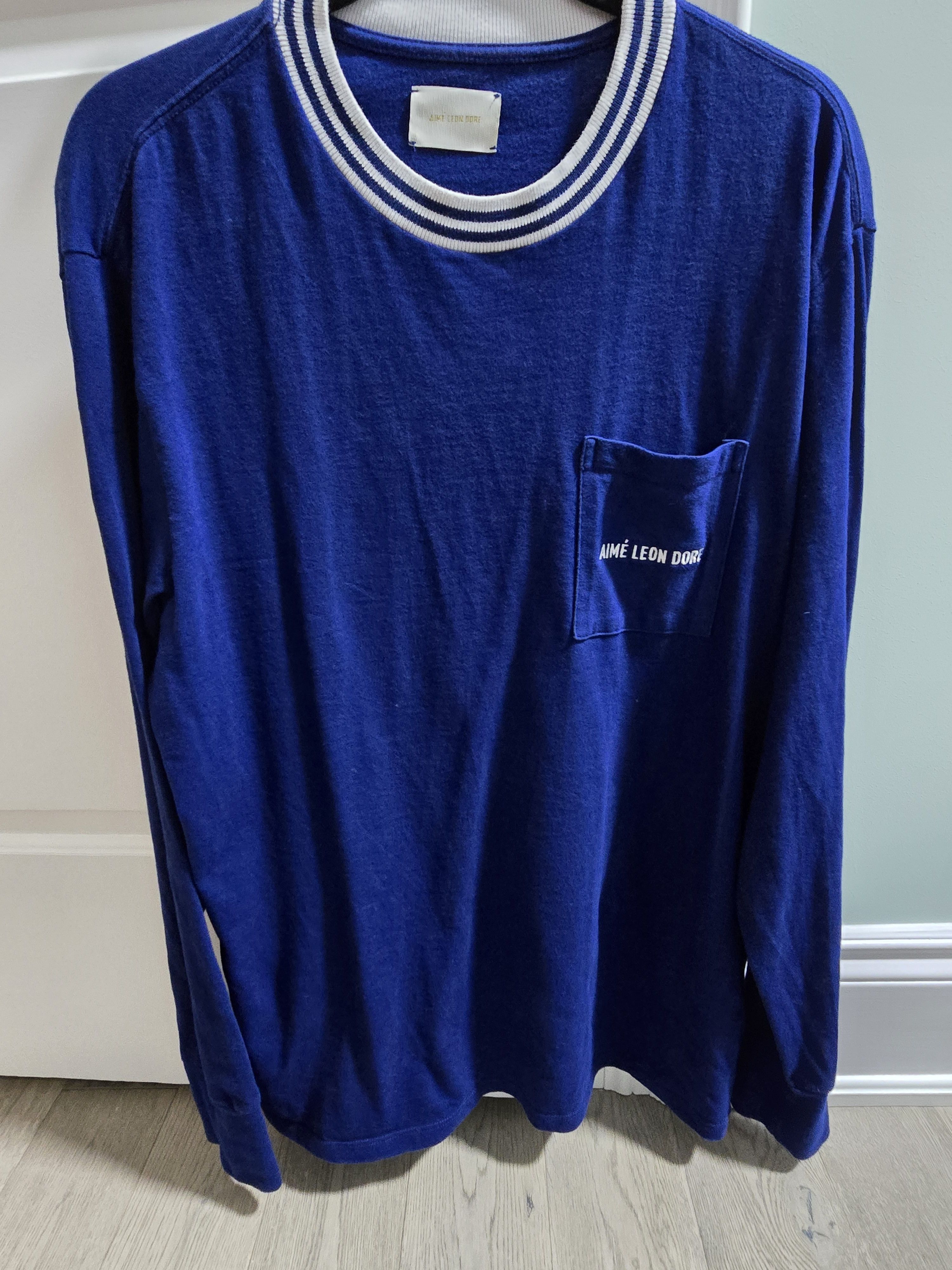 Aime Leon Dore ALD blue ribbed collar long sleeve Size US L / EU 52-54 / 3 - 3 Thumbnail