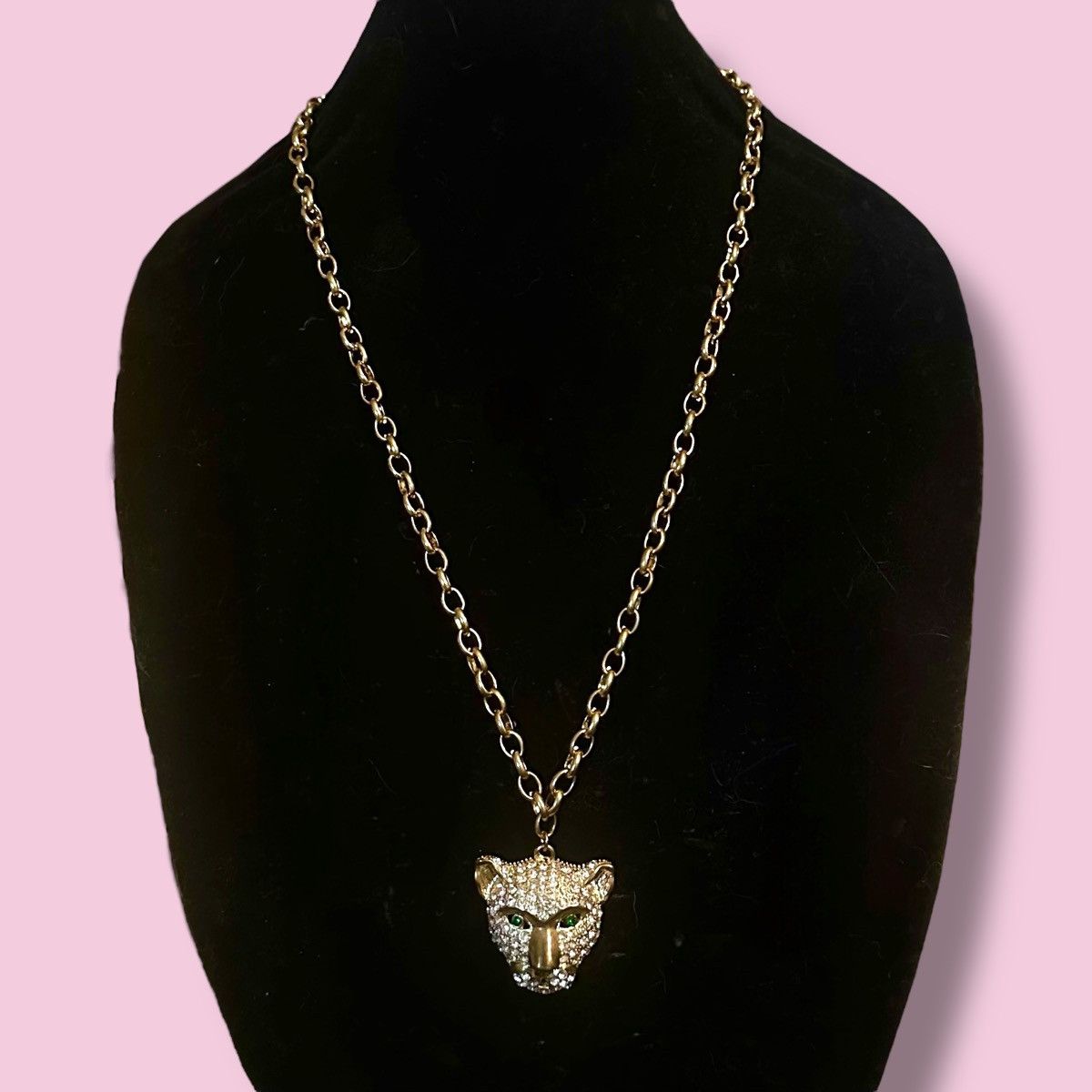 Other Chunky gold tone pave leopard head pendant necklace Size ONE SIZE - 1 Thumbnail