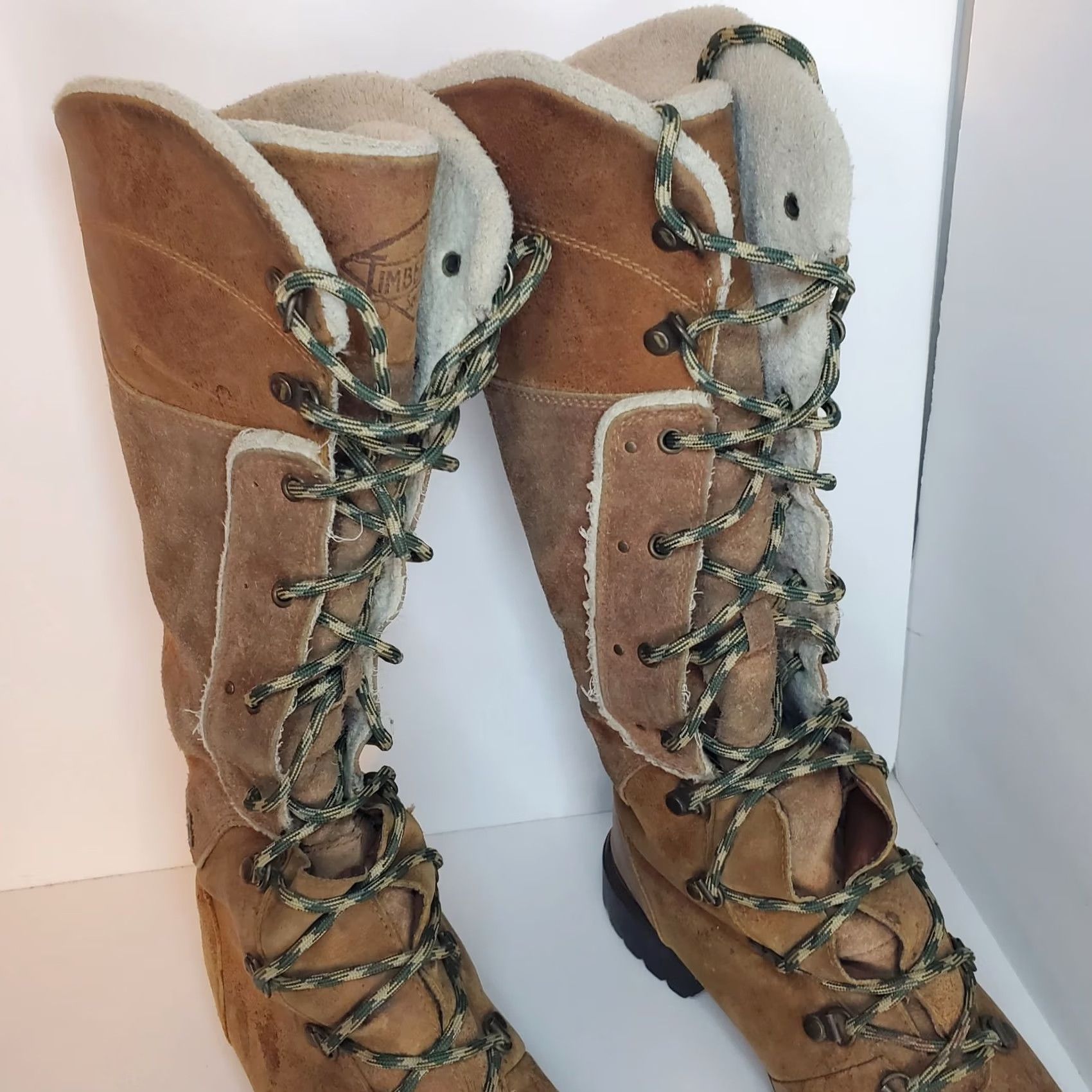 Timberland VINTAGE Timberland Earthkeepers Knee High Lineman Boot Womens 9 Brown Nubuck Suede Lace Up Fur Trim Waterproof Winter Size US 9 / IT 39 - 4 Thumbnail