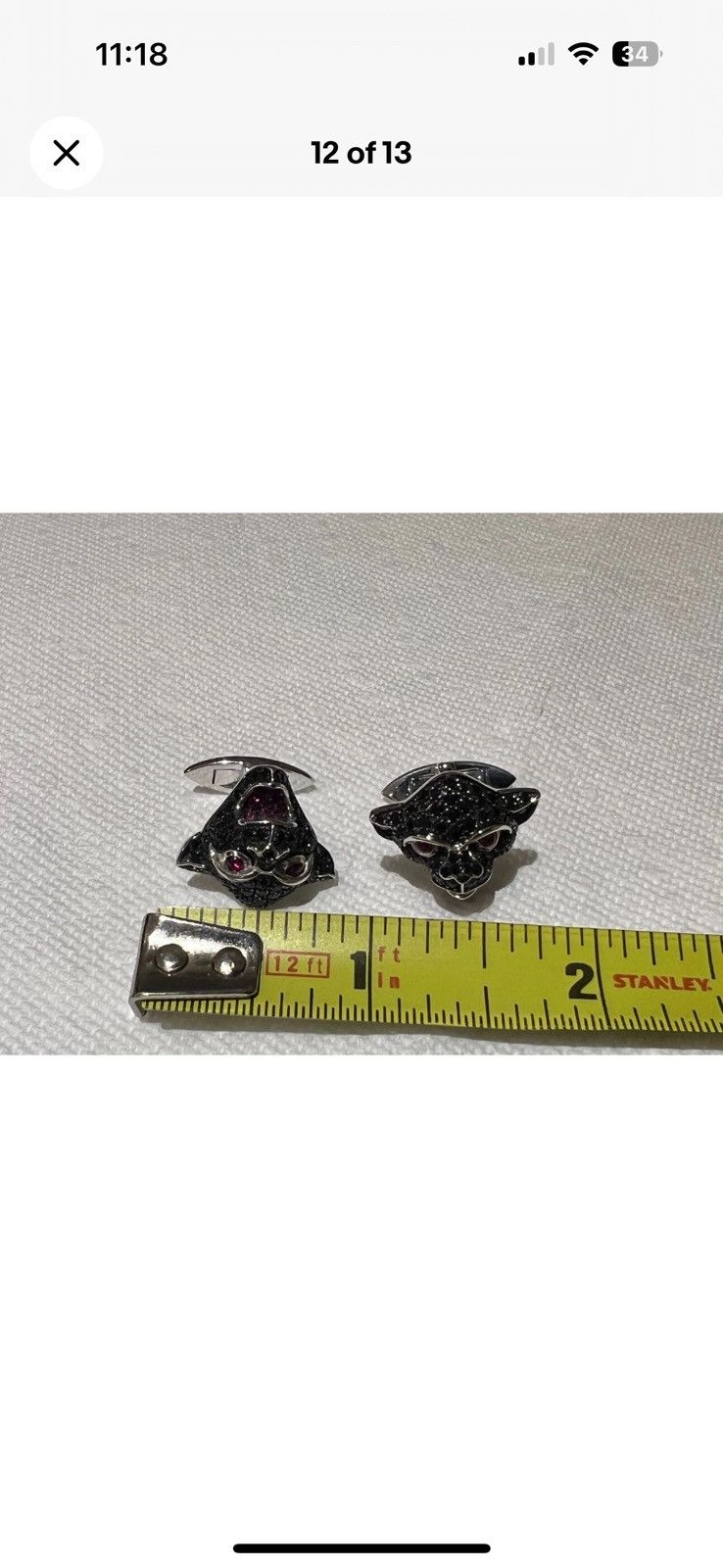 Stephen Webster Stephen Webster Gold 750 Ruby Sapphire Gargoryle Cufflinks Size ONE SIZE - 3 Thumbnail